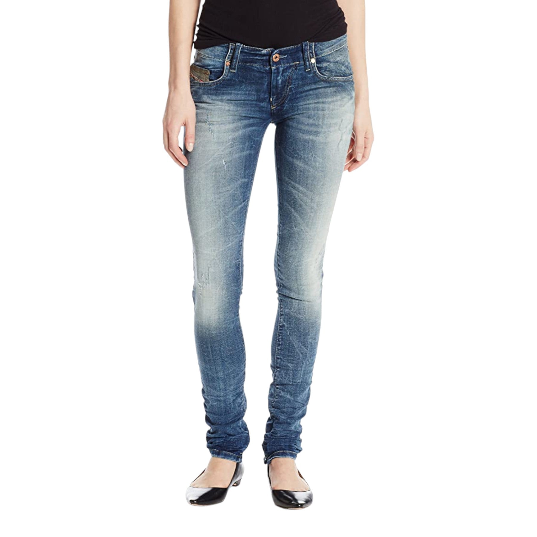 DIESEL GRUPEE NE 0606D Womens Denim Jeans Slim Fit Skinny Leg Casual Jogg Pants