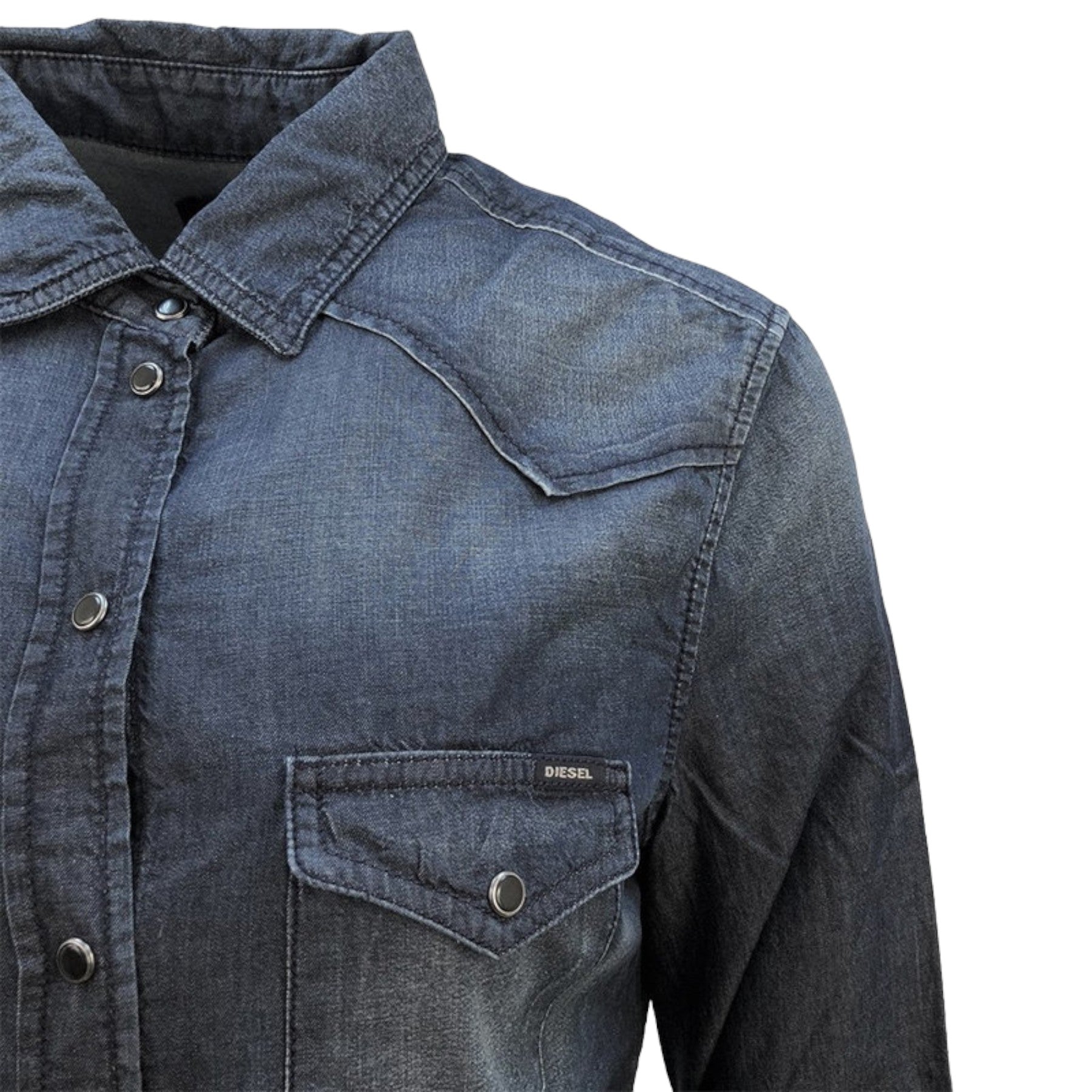 DIESEL DE PRATT Womens Denim Jeans Casual Shirt Ladies Top Cotton Elegant Blue