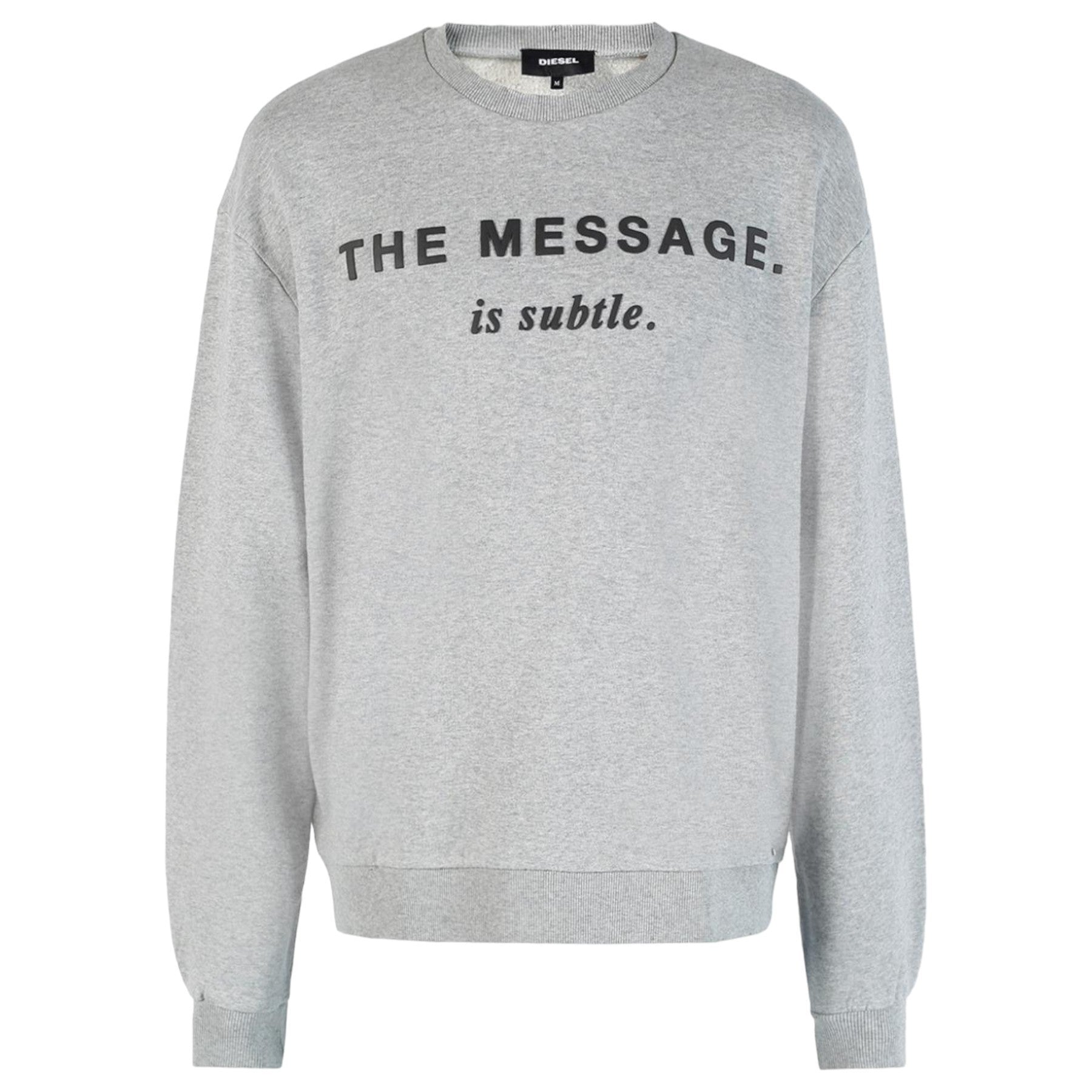 DIESEL S POND GR Mens Oversized Sweatshirt Crew Neck Winter Pullover Jumper Grey