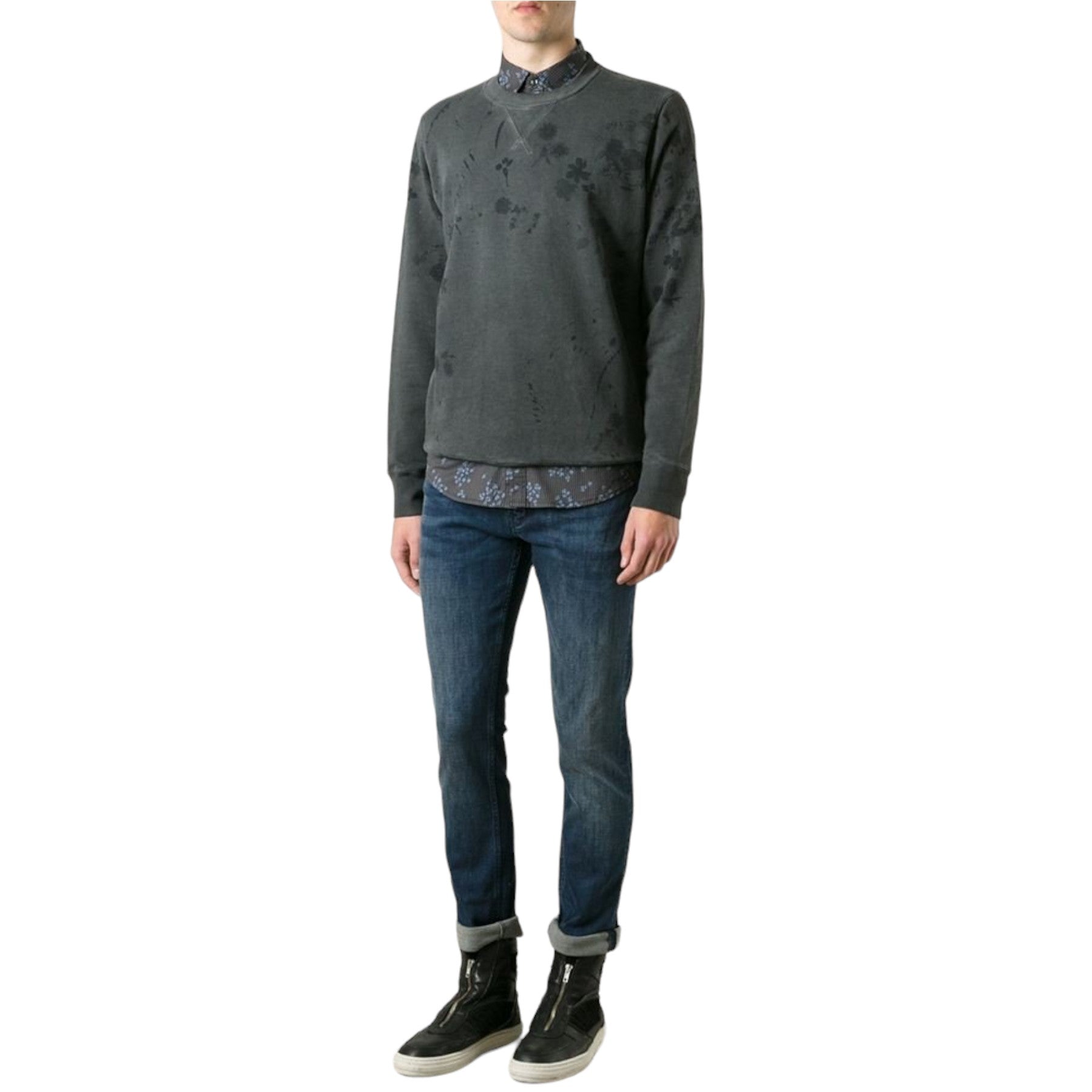DIESEL S CRIX Mens Sweatshirts Long Sleeve Regular Black Casual Pullover Jumper