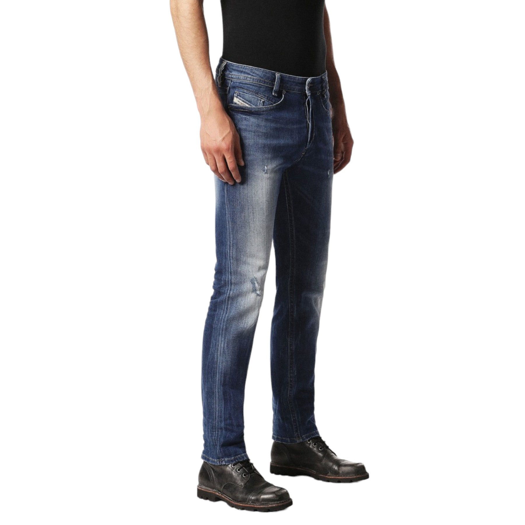 DIESEL AKEE 084GG Mens Denim Jeans Distressed Regular Slim Tapered Stretch Pants