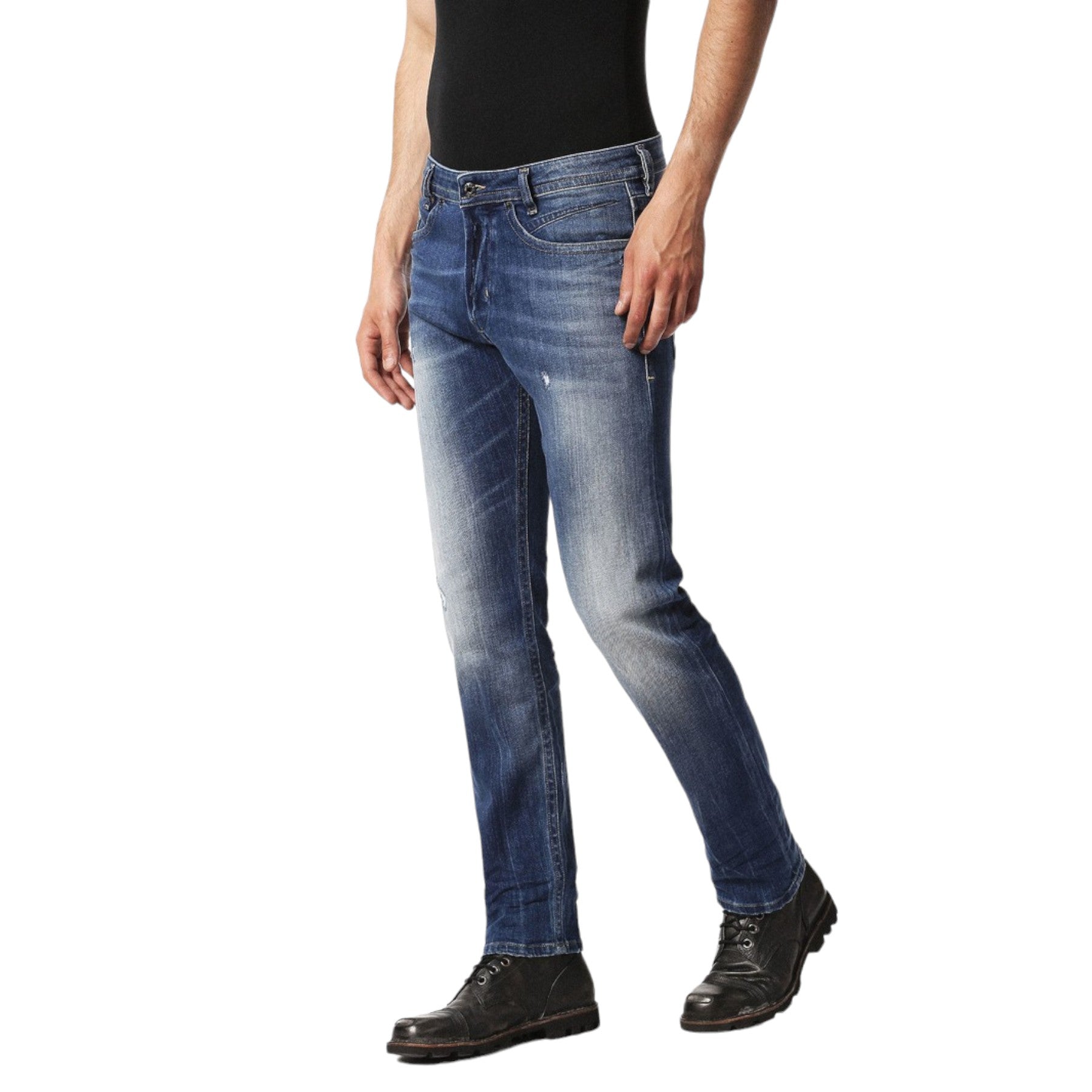 DIESEL AKEE 084GG Mens Denim Jeans Distressed Regular Slim Tapered Stretch Pants
