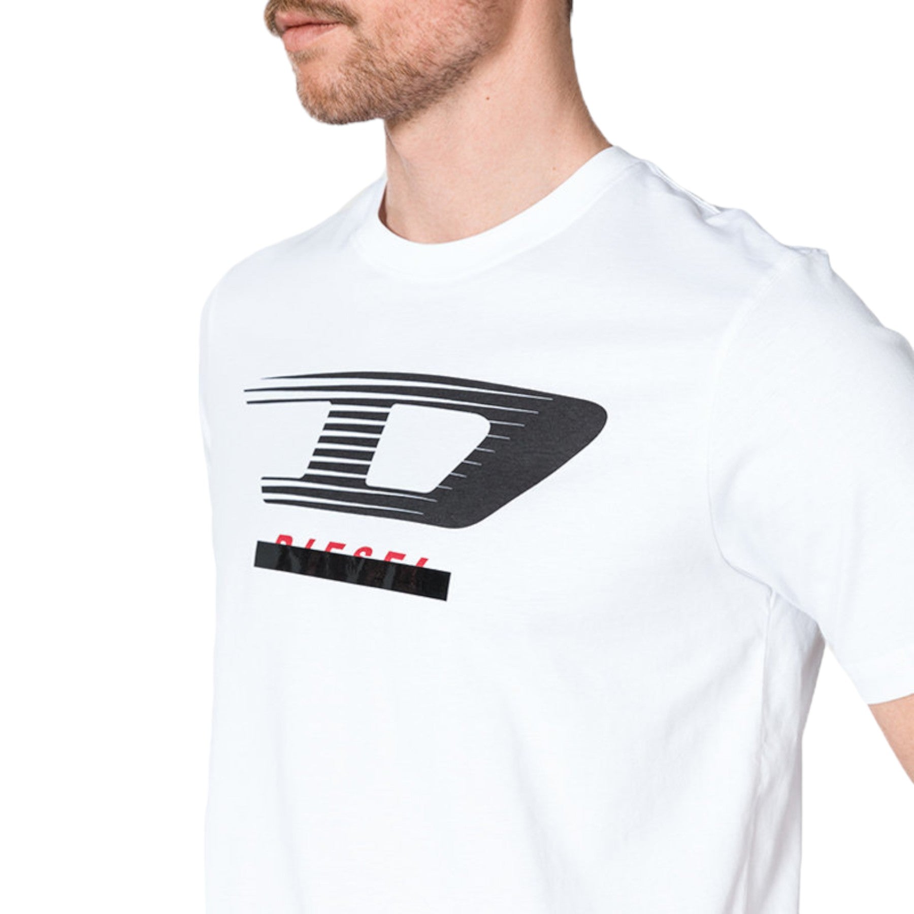 DIESEL T JUST Y4 Mens T Shirt Short Sleeve Tee Crew Neck Casual Summer White Top