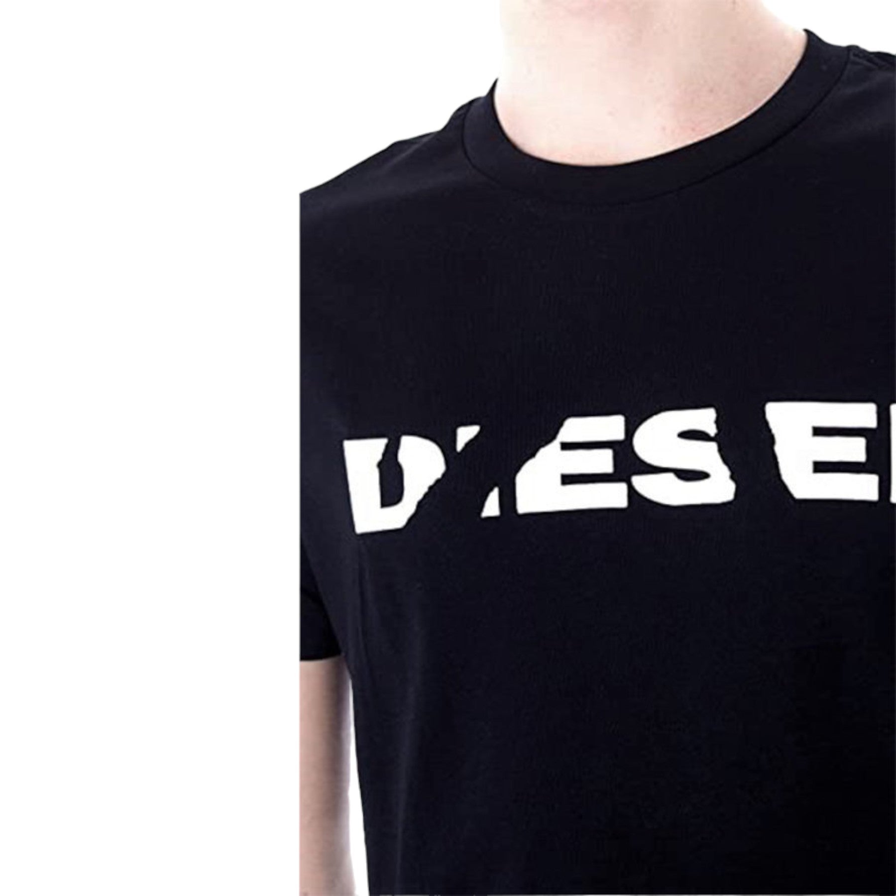 DIESEL T DIEGO BROK Mens T Shirt Short Sleeve Cotton Tee Casual Black Summer Top