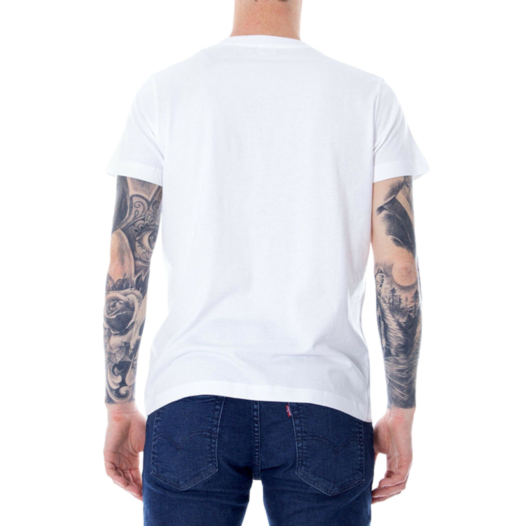 DIESEL T DIEGO BROK Mens T Shirt Crew Neck Tops Short Sleeve Cotton White Tee