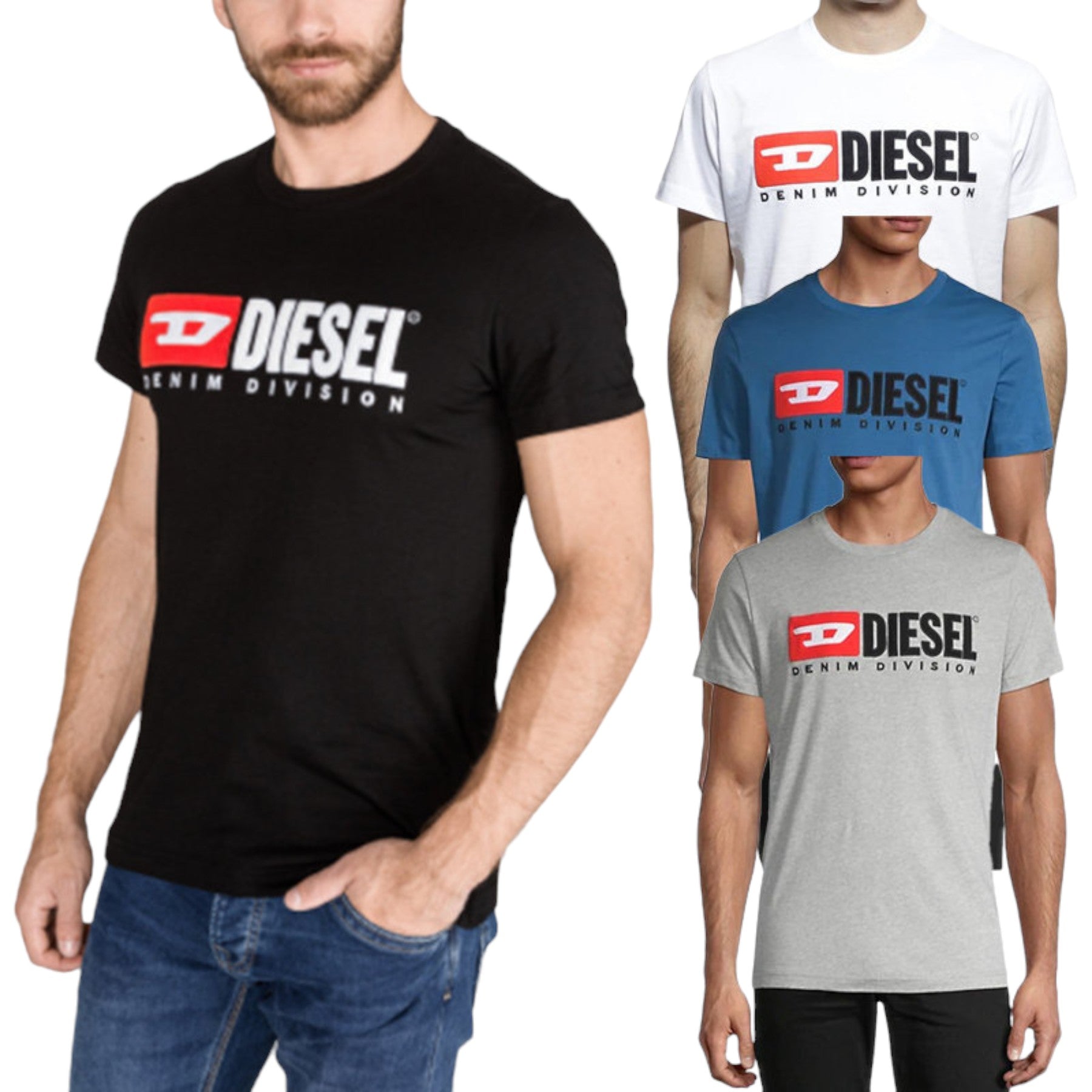 DIESEL T DIEGO DIVISION Mens T Shirt Short Sleeve Tee Casual Cotton Summer Top