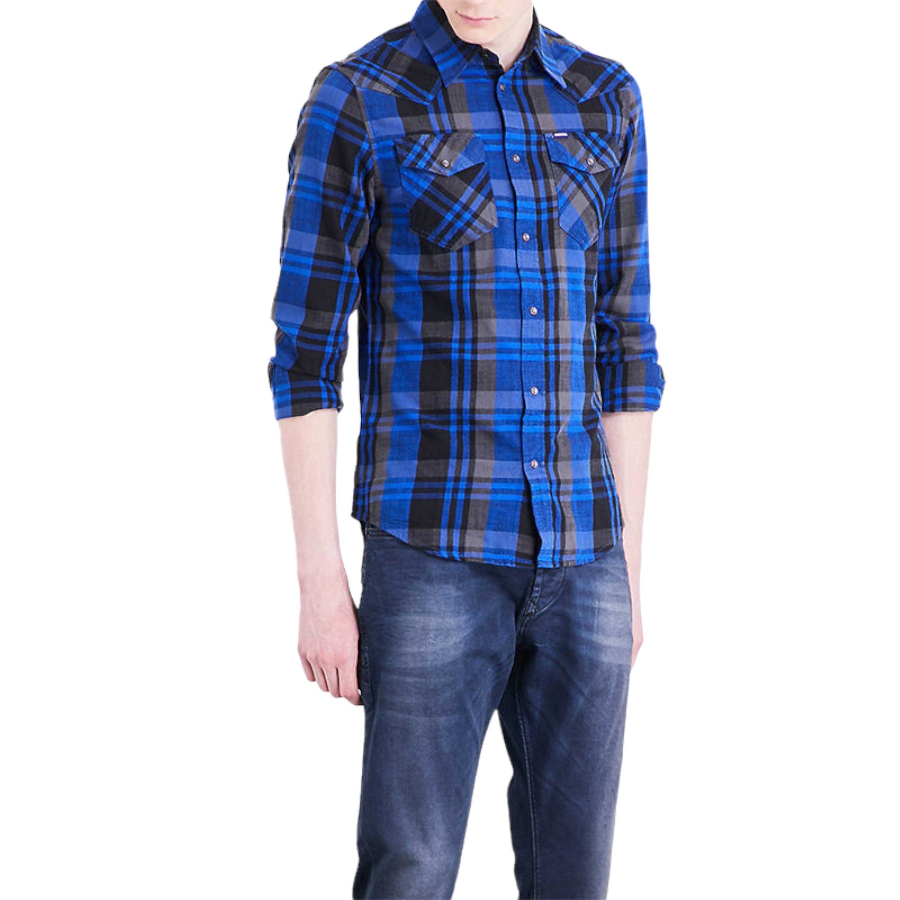 DIESEL TEPPHAR 0681H Mens Jeans Slim Fit Stretch Dark Blue Casual Denim Pants