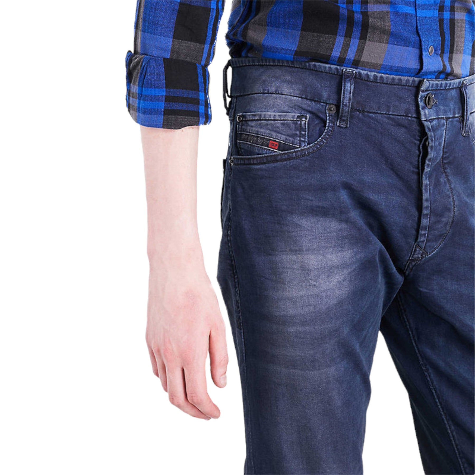 DIESEL TEPPHAR 0681H Mens Jeans Slim Fit Stretch Dark Blue Casual Denim Pants