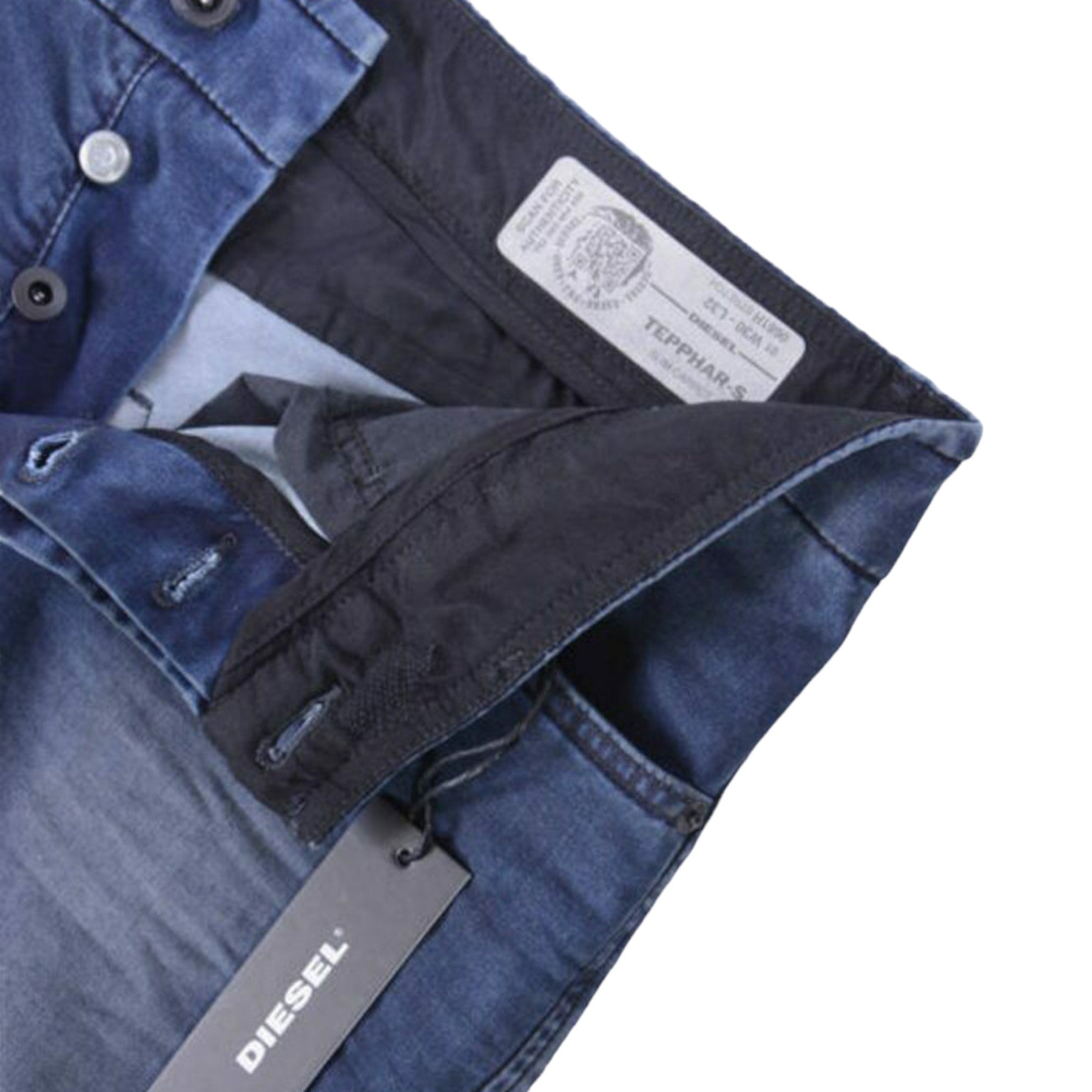 DIESEL TEPPHAR 0681H Mens Jeans Slim Fit Stretch Dark Blue Casual Denim Pants
