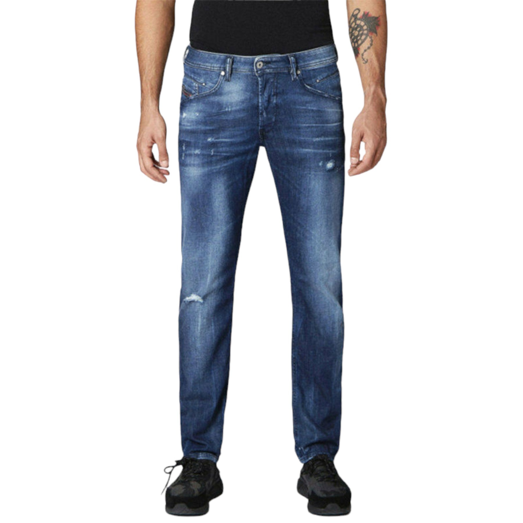DIESEL BELTHER 084MX Mens Denim Jeans Stretch Regular Slim Tapered Distressed