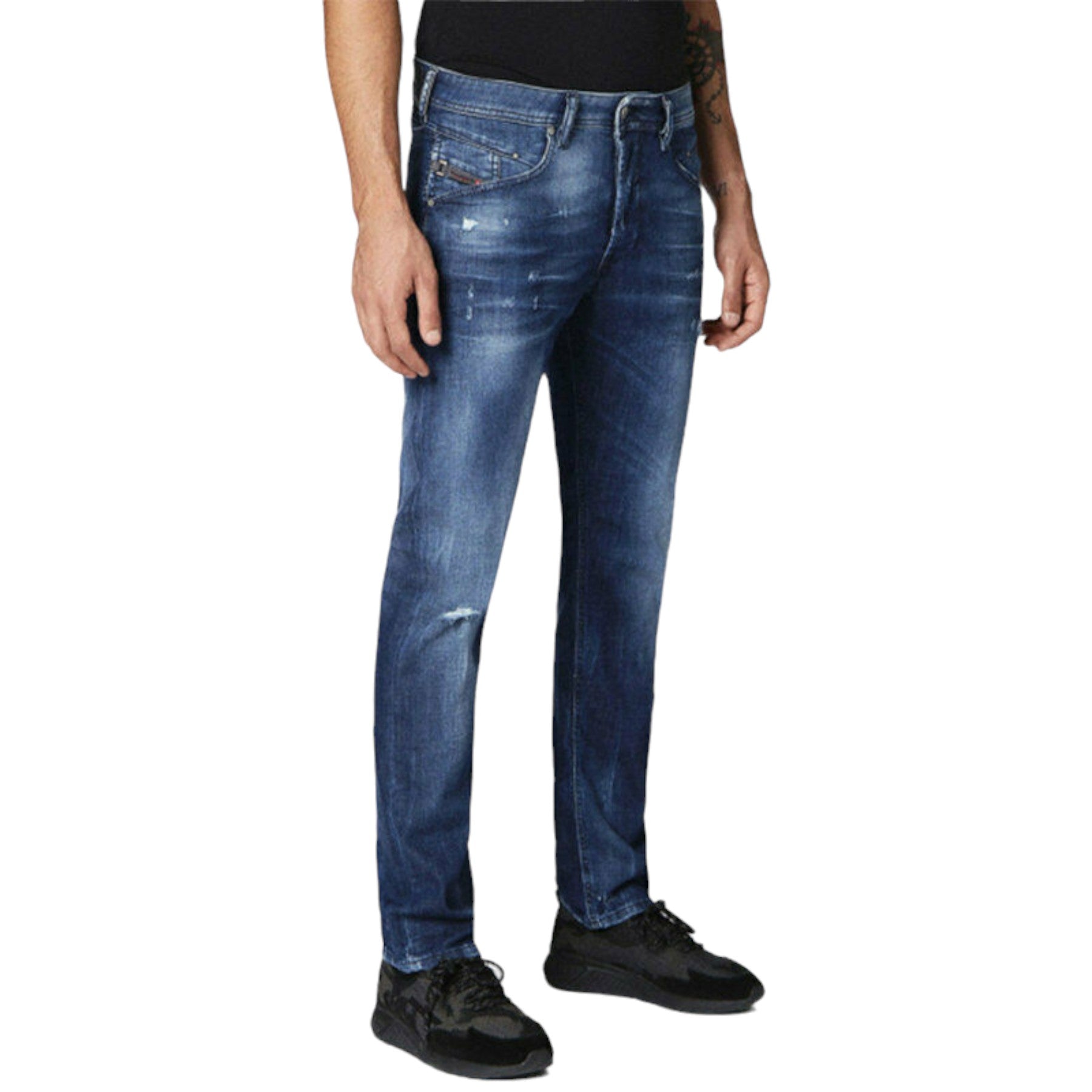 DIESEL BELTHER 084MX Mens Denim Jeans Stretch Regular Slim Tapered Distressed