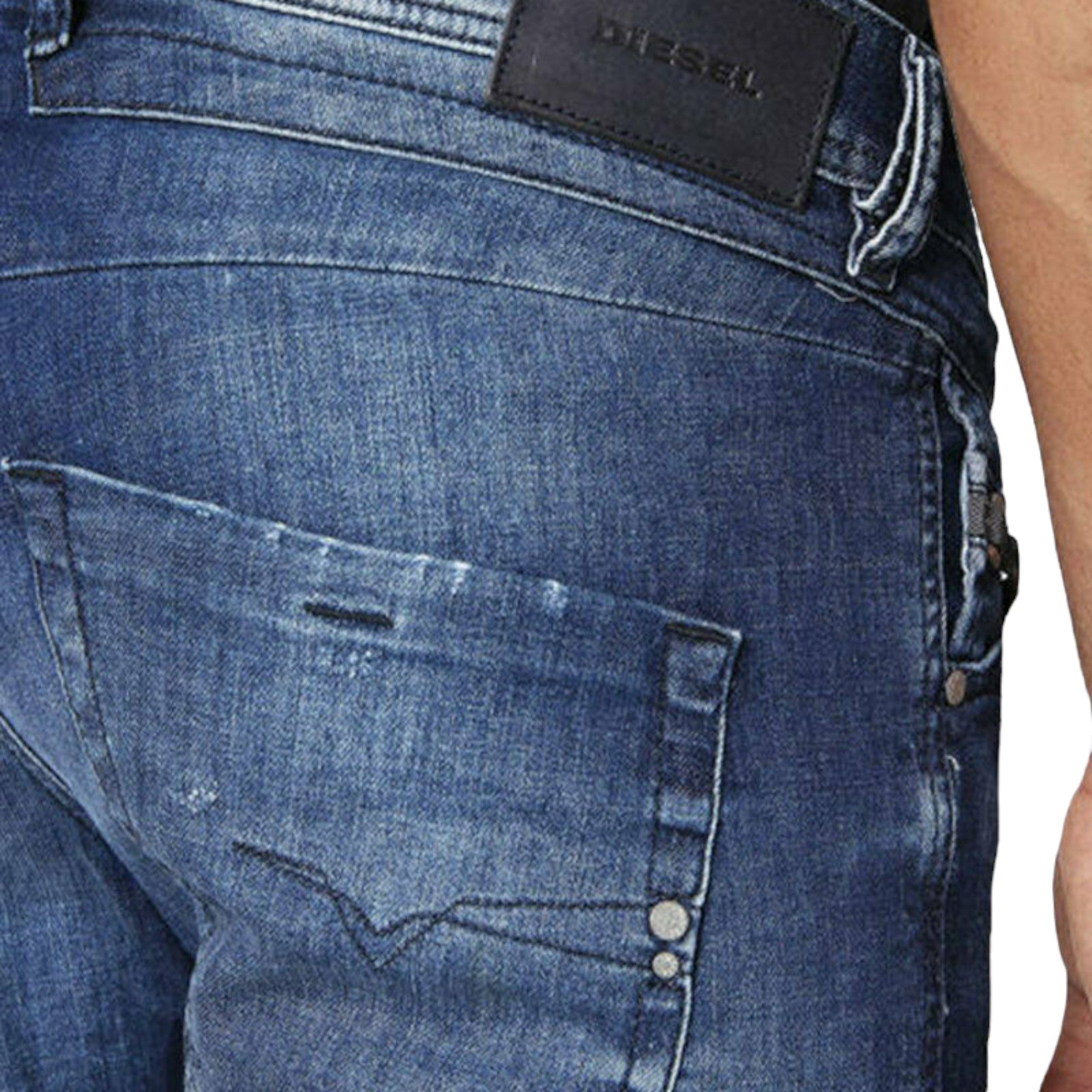 DIESEL BELTHER 084MX Mens Denim Jeans Stretch Regular Slim Tapered Distressed