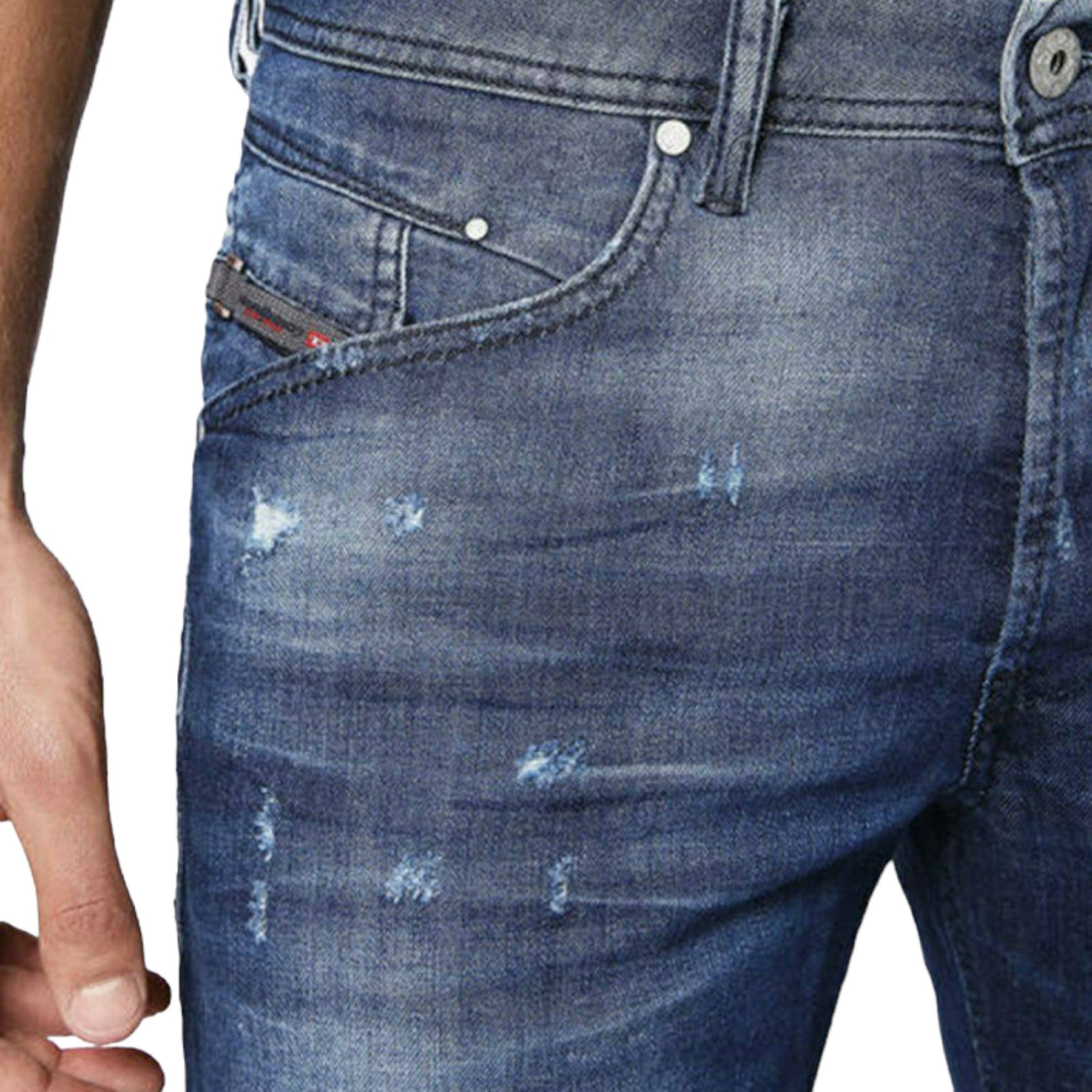 DIESEL BELTHER 084MX Mens Denim Jeans Stretch Regular Slim Tapered Distressed