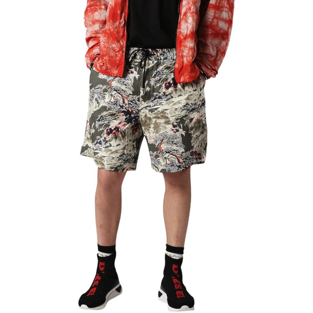 DIESEL P NOTEN Mens Summer Shorts Floral Printed Casual Beachwear Running Pants