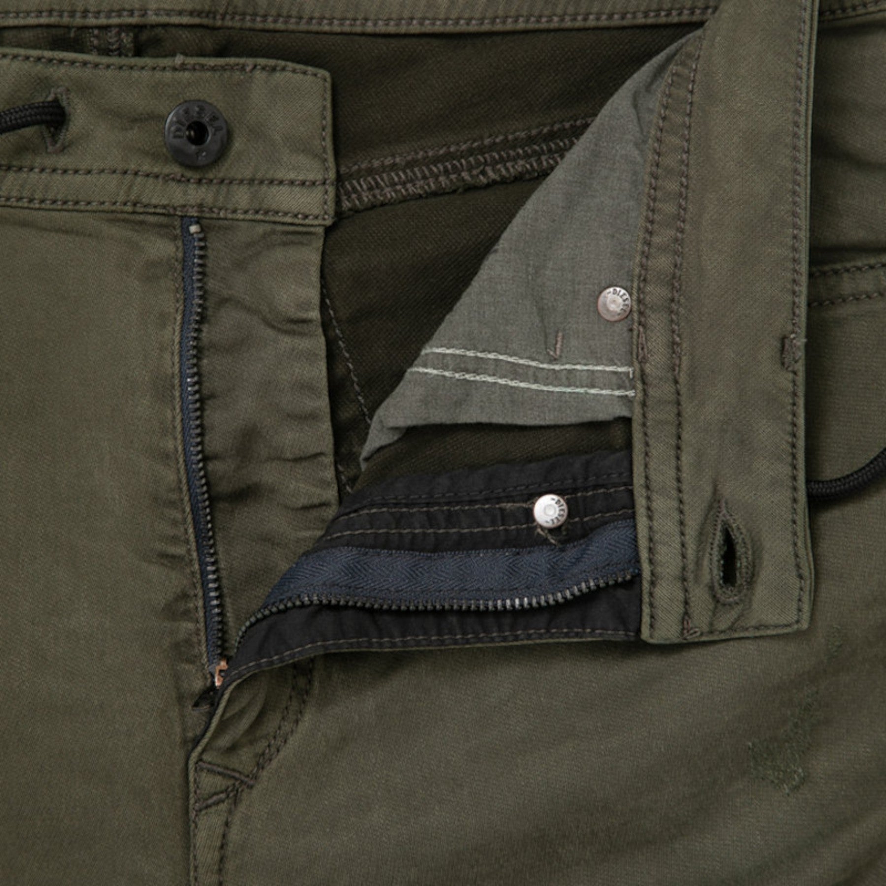 DIESEL BAKARI NE 0684T Mens Denim Sweat Jogg Jeans Lyocell Olive Slim Skinny