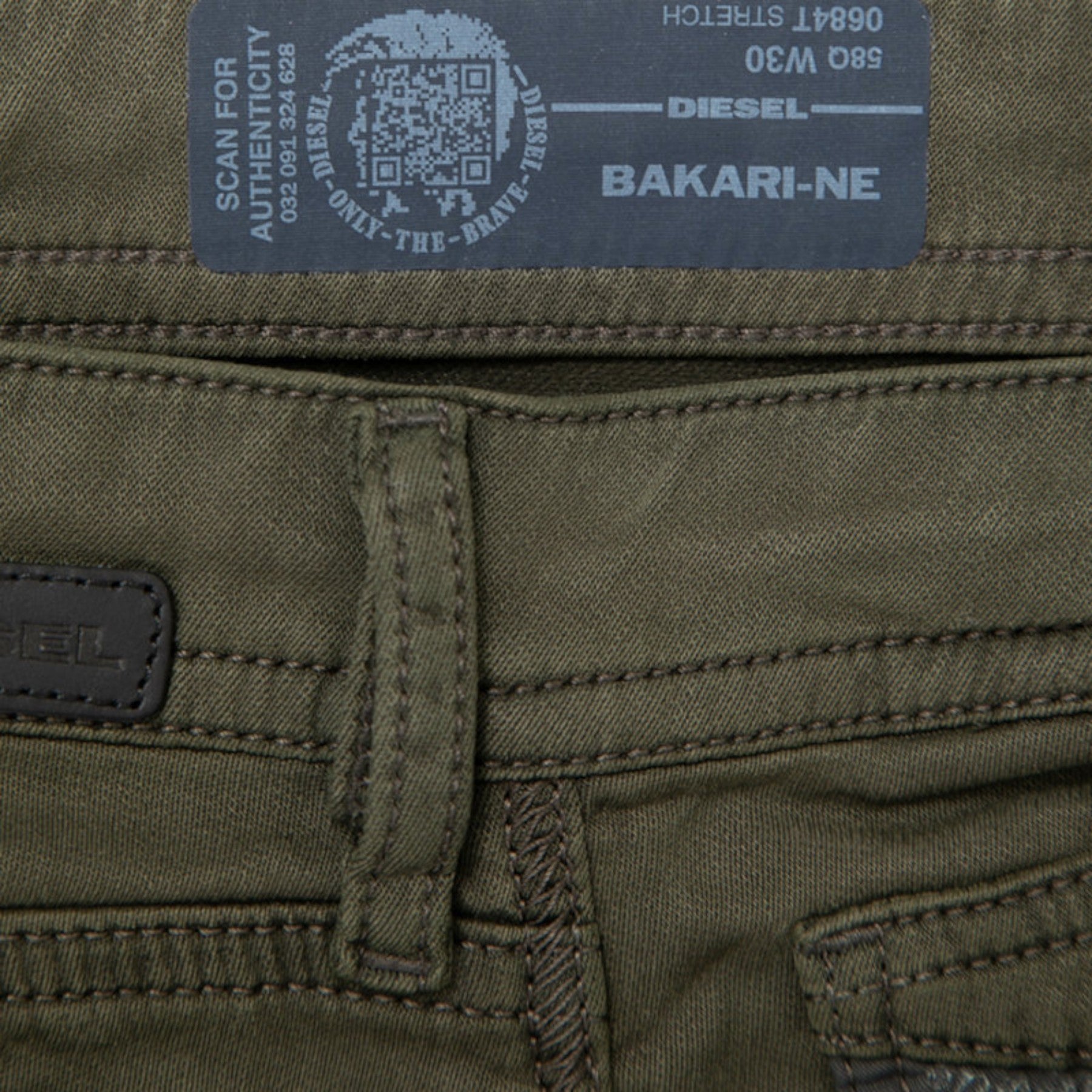 DIESEL BAKARI NE 0684T Mens Denim Sweat Jogg Jeans Lyocell Olive Slim Skinny