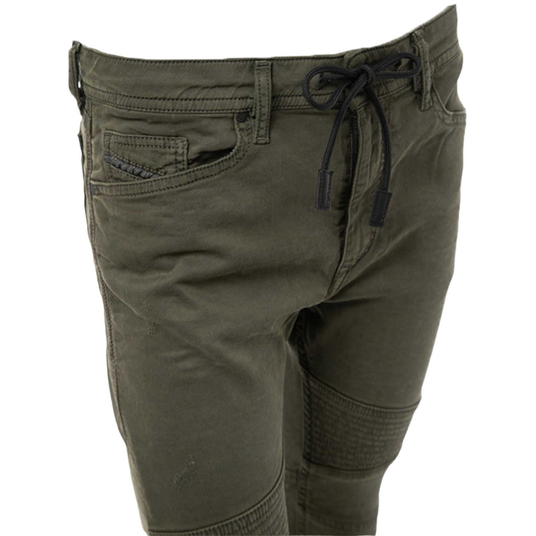 DIESEL BAKARI NE 0684T Mens Denim Sweat Jogg Jeans Lyocell Olive Slim Skinny