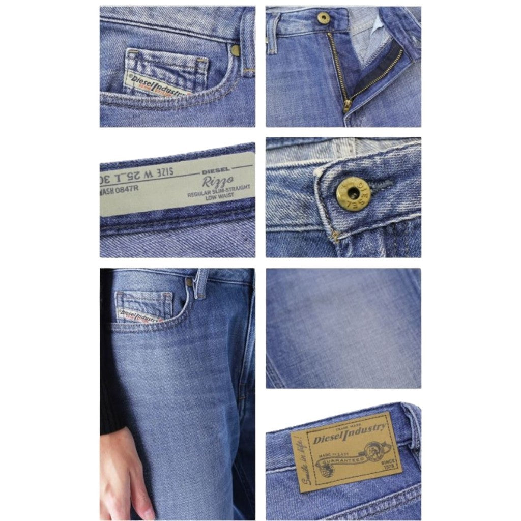 DIESEL RIZZO 0847R Womens Denim Jeans Regular Slim Fit Low Waist Casual Trouser
