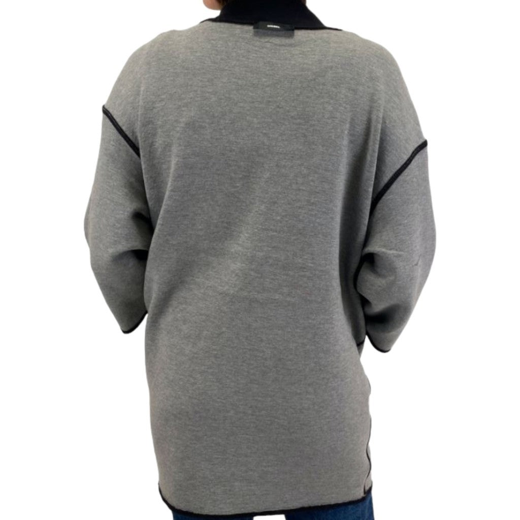 DIESEL G-FRANCES Womens Double-Sided Sweater Casual Jumper Relax Black Cardigan