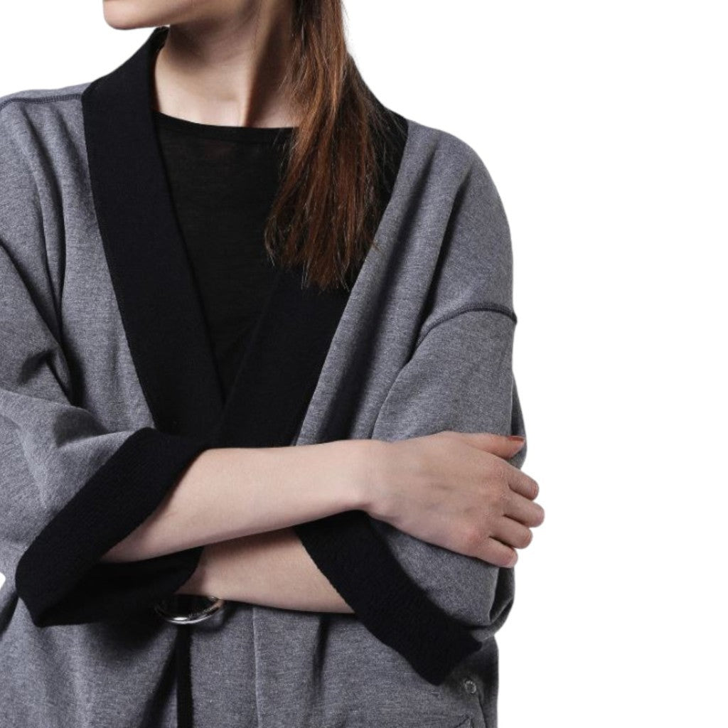 DIESEL G-FRANCES Womens Double-Sided Sweater Casual Jumper Relax Black Cardigan