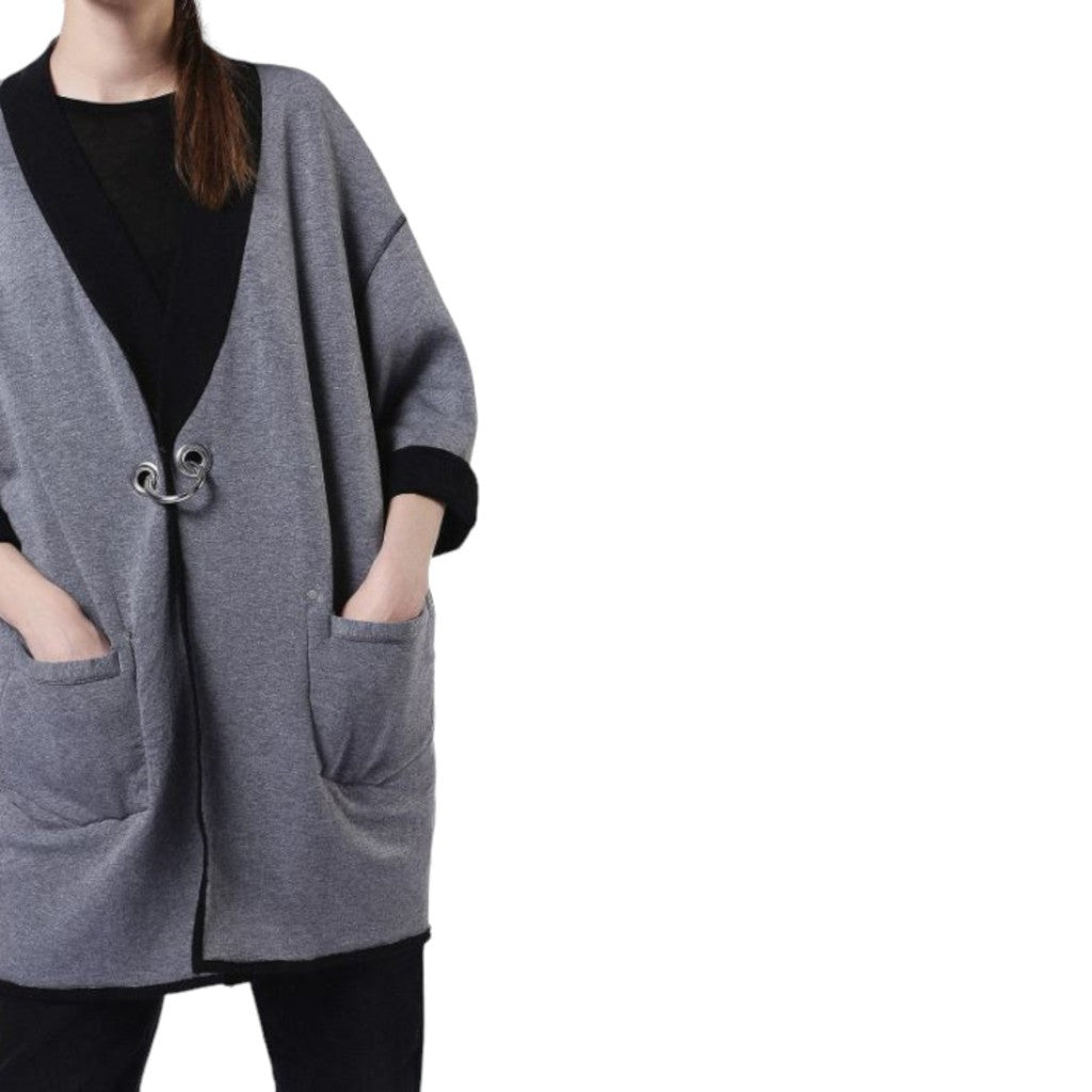 DIESEL G-FRANCES Womens Double-Sided Sweater Casual Jumper Relax Black Cardigan