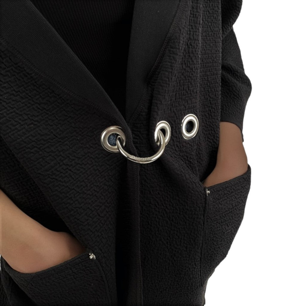 DIESEL G-FRANCES Womens Double-Sided Sweater Casual Jumper Relax Black Cardigan