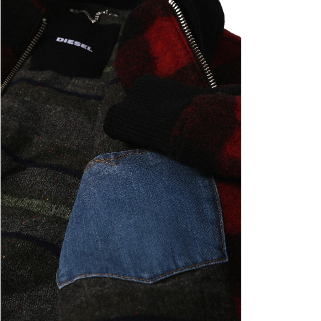 DIESEL W Rosie Womens Jackets Quilted Buffalo Cropped Check Wool Winter Outwear