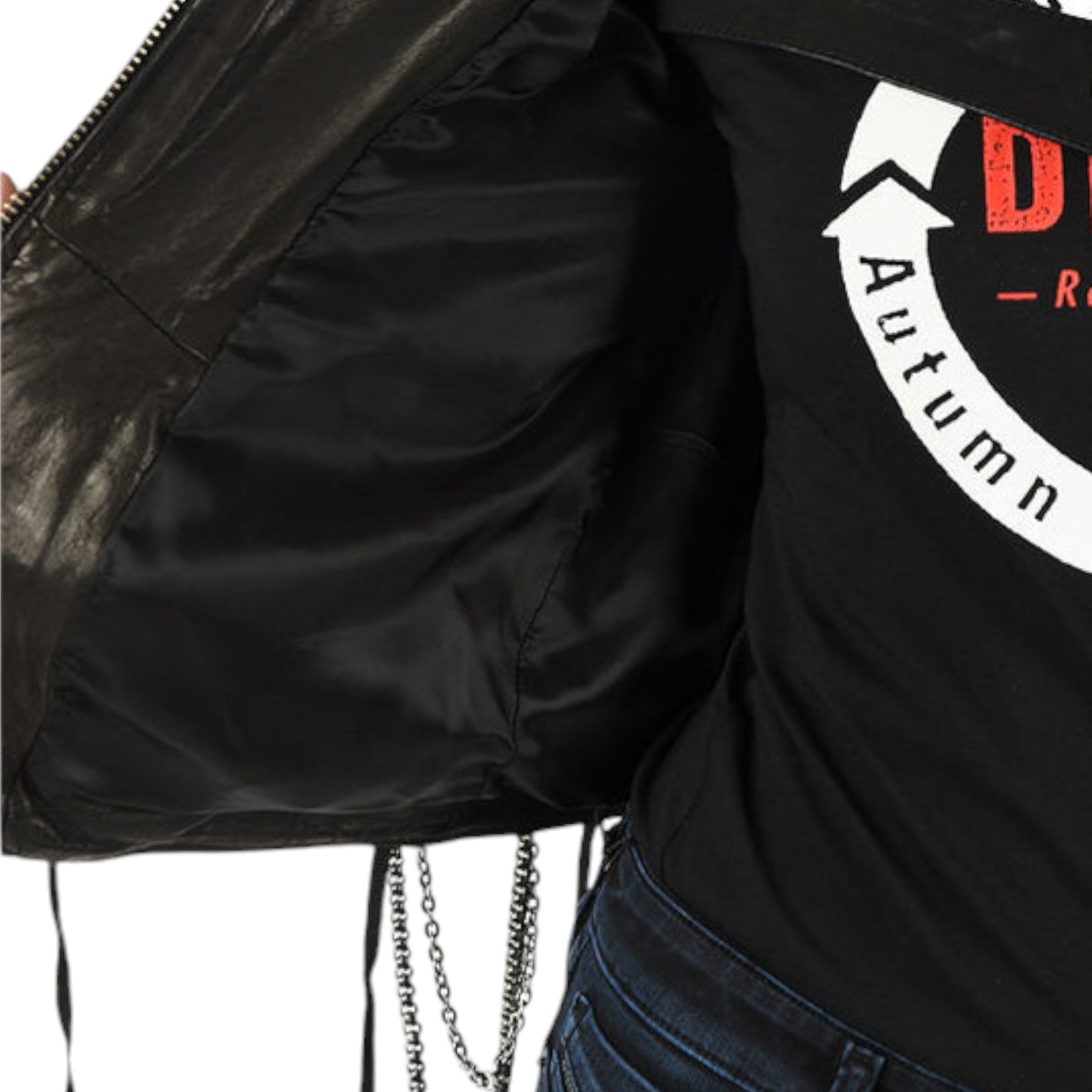 DIESEL L TERRY B Womens Jackets Biker Stylish Leather Coats Casual Racer Jackets