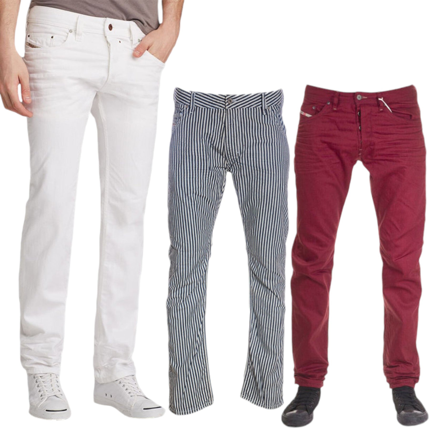 DIESEL KROOLEY Mens Jeans Denim Cotton Slim Carrot Fit Casual Pants Trouser