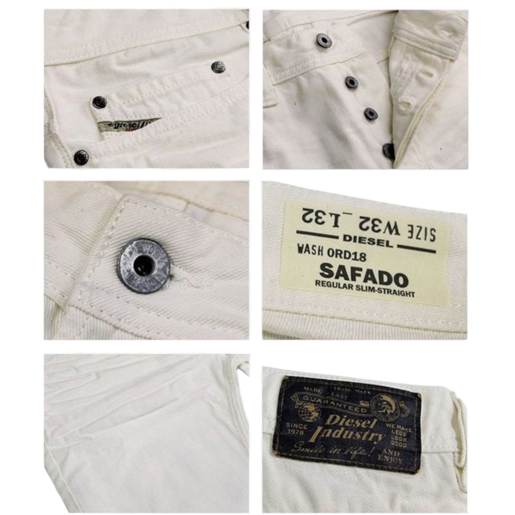 DIESEL SAFADO Mens Denim Jeans Cotton Slim Straight Fit Casual Pants Trouser