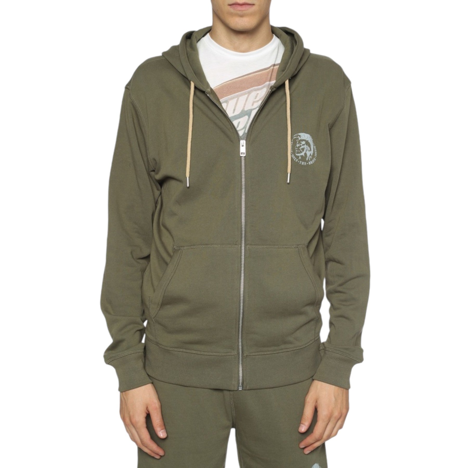 DIESEL BRANDON Mens Hoodie Mohawk Lounge wear Full Zip Casual Sweatshirts Hood