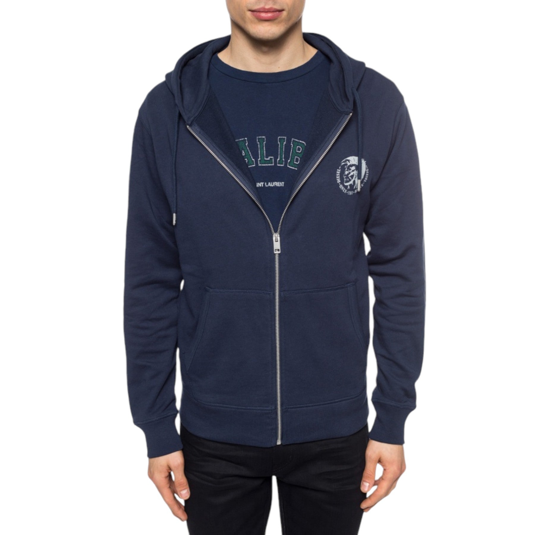 DIESEL BRANDON Mens Hoodie Mohawk Lounge wear Full Zip Casual Sweatshirts Hood