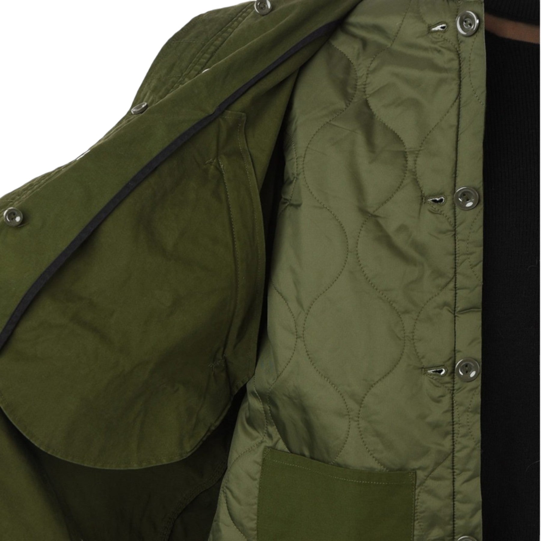 DIESEL R WIKIBI Womens Parka Jacket Casual Olive Green Winter Long Hooded Coat L