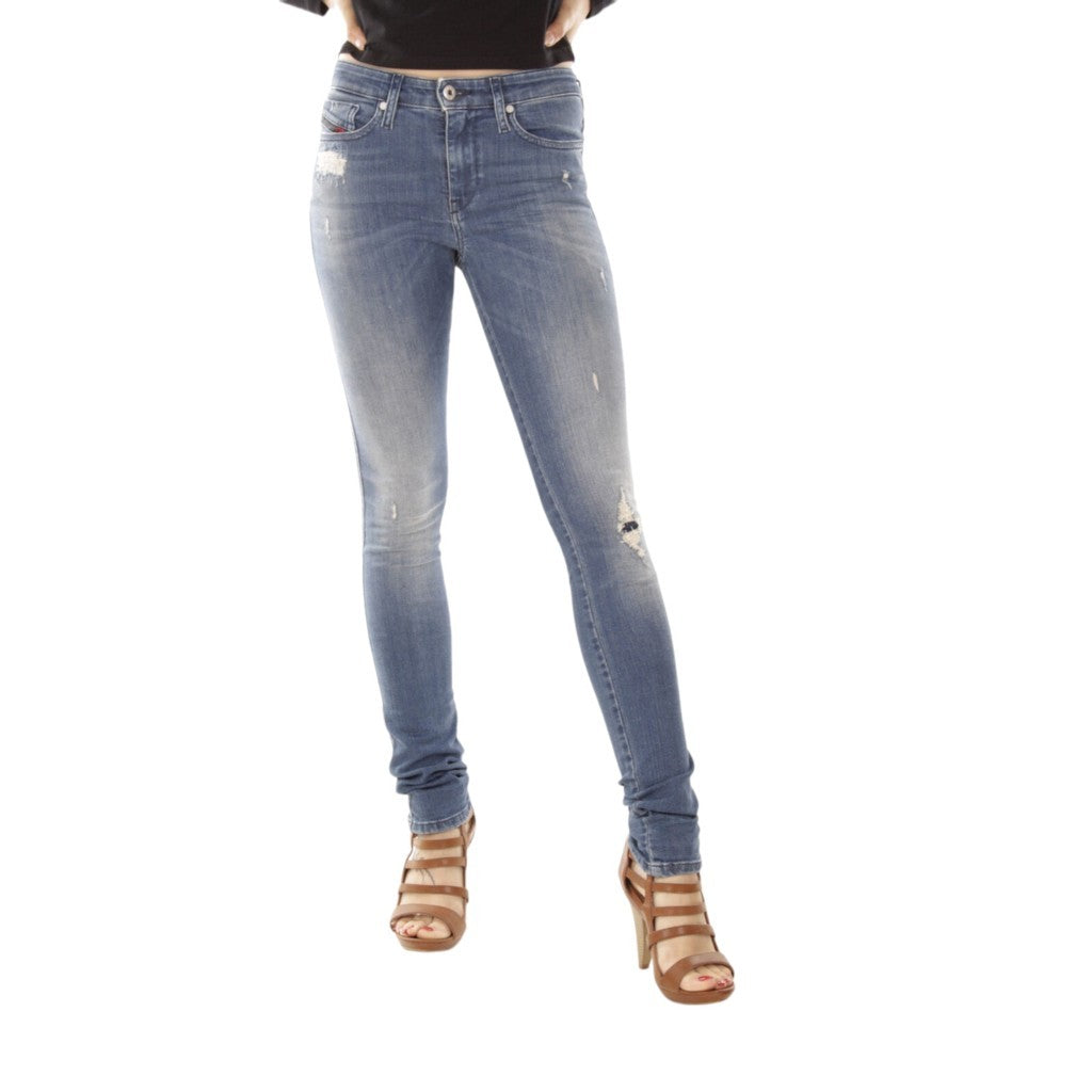 DIESEL SKINZEE R4MU8 Womens Jeans Super Slim Skinny Regular Waist Fit Pants