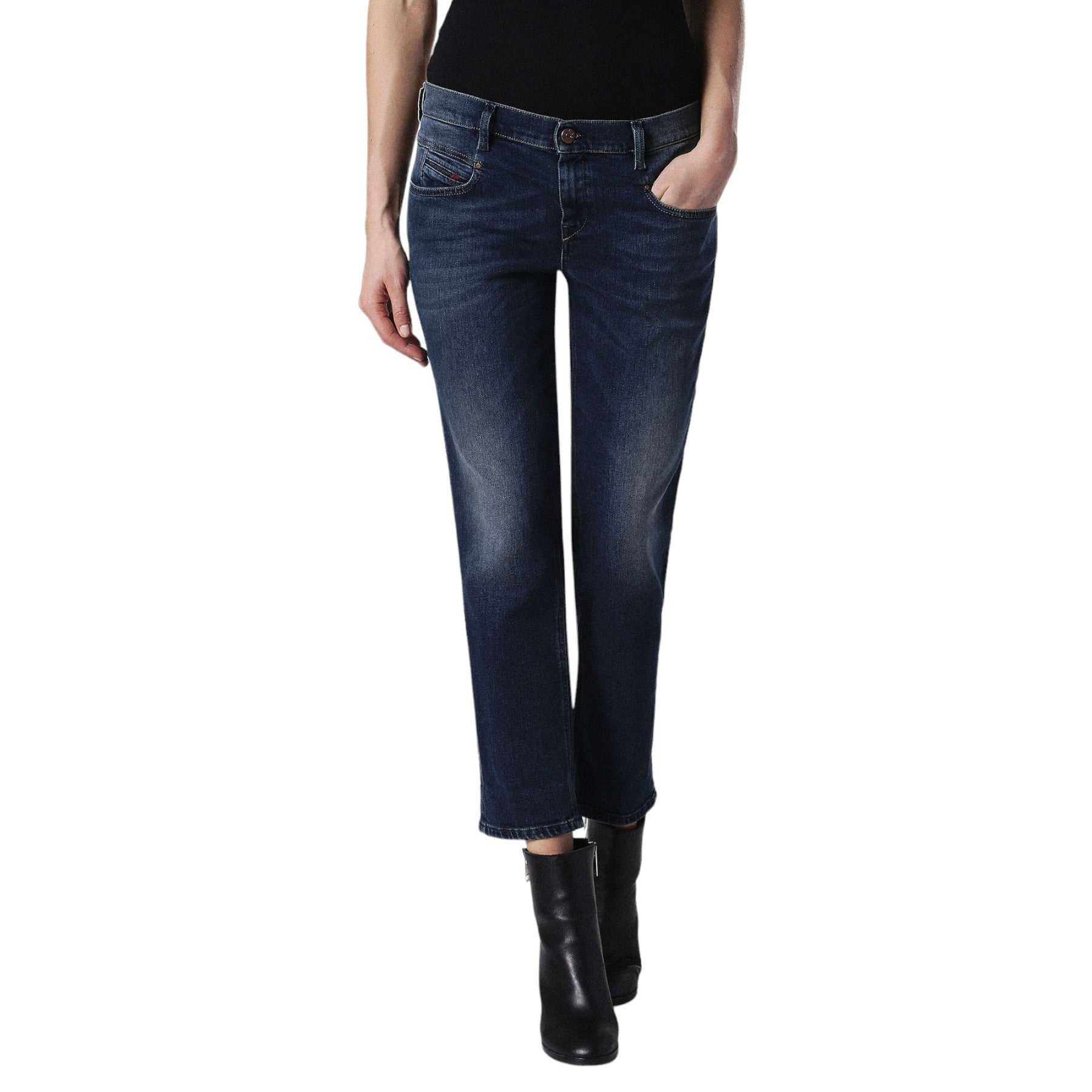 DIESEL BELTHY ANKLE 084BU Womens Jeans Regular Slim Casual Stretchy Denim Pants