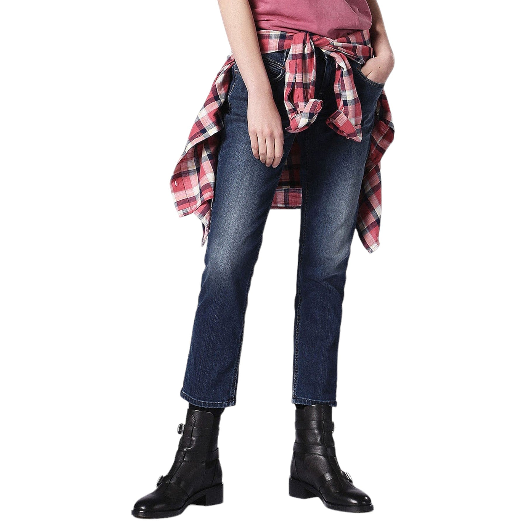 DIESEL BELTHY ANKLE 084BU Womens Jeans Regular Slim Casual Stretchy Denim Pants