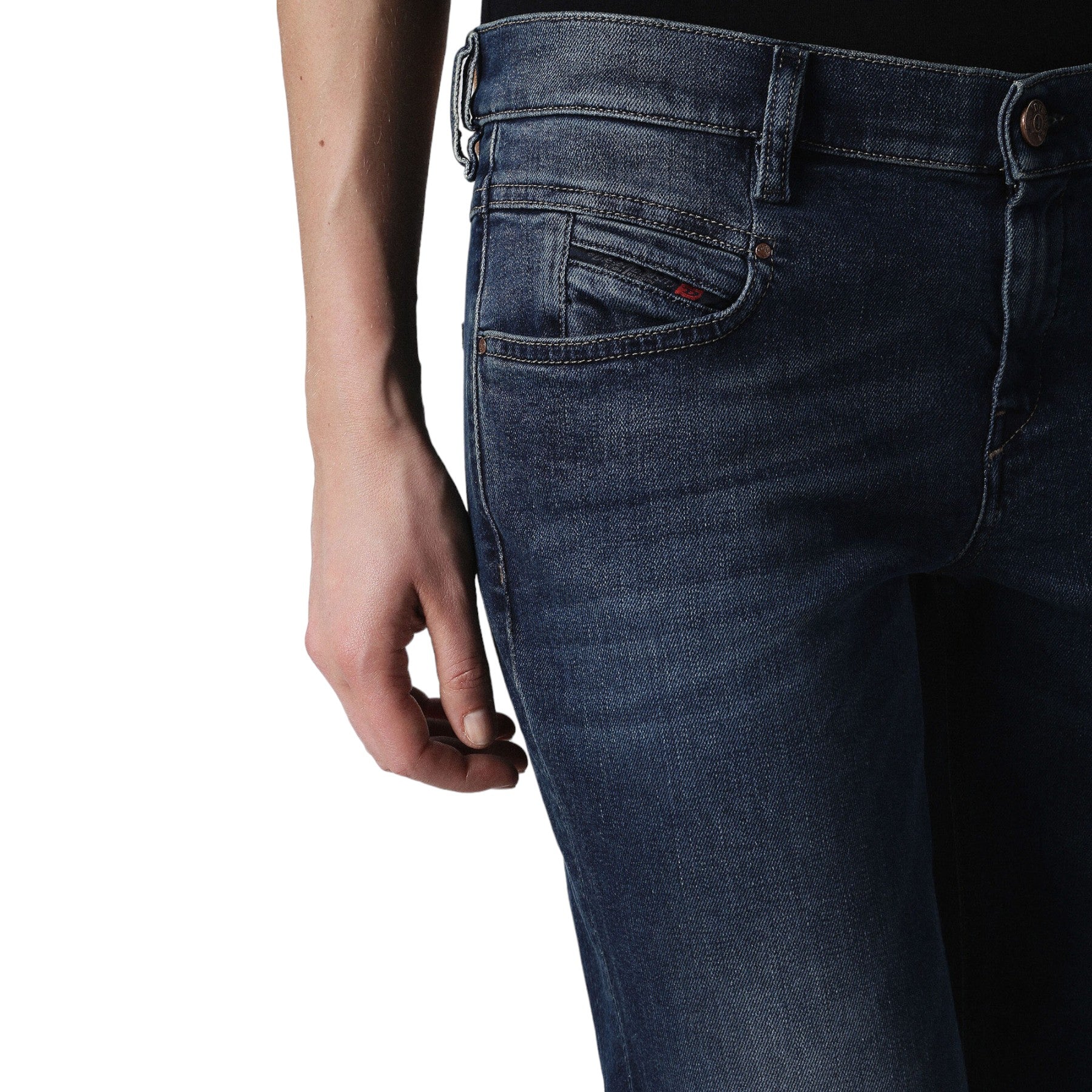 DIESEL BELTHY ANKLE 084BU Womens Jeans Regular Slim Casual Stretchy Denim Pants