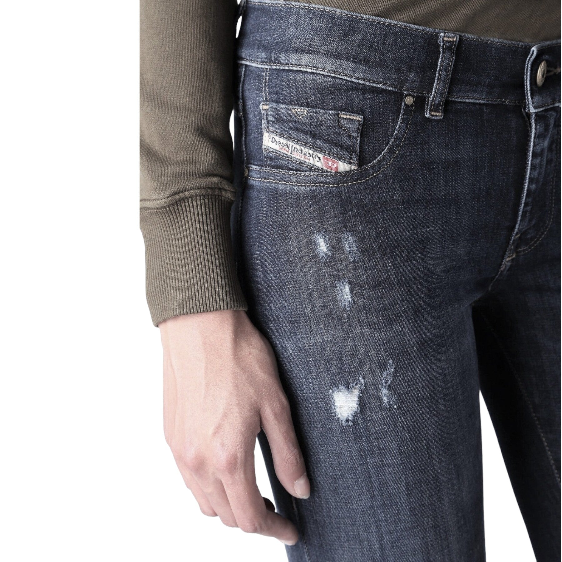 DIESEL LIVIER 0668F Womens Jeans Super Slim Jegging Low Waist Fit Pants