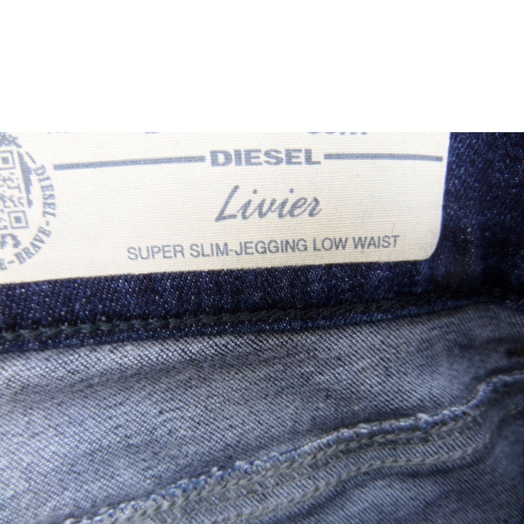 DIESEL LIVIER 0668F Womens Jeans Super Slim Jegging Low Waist Fit Pants