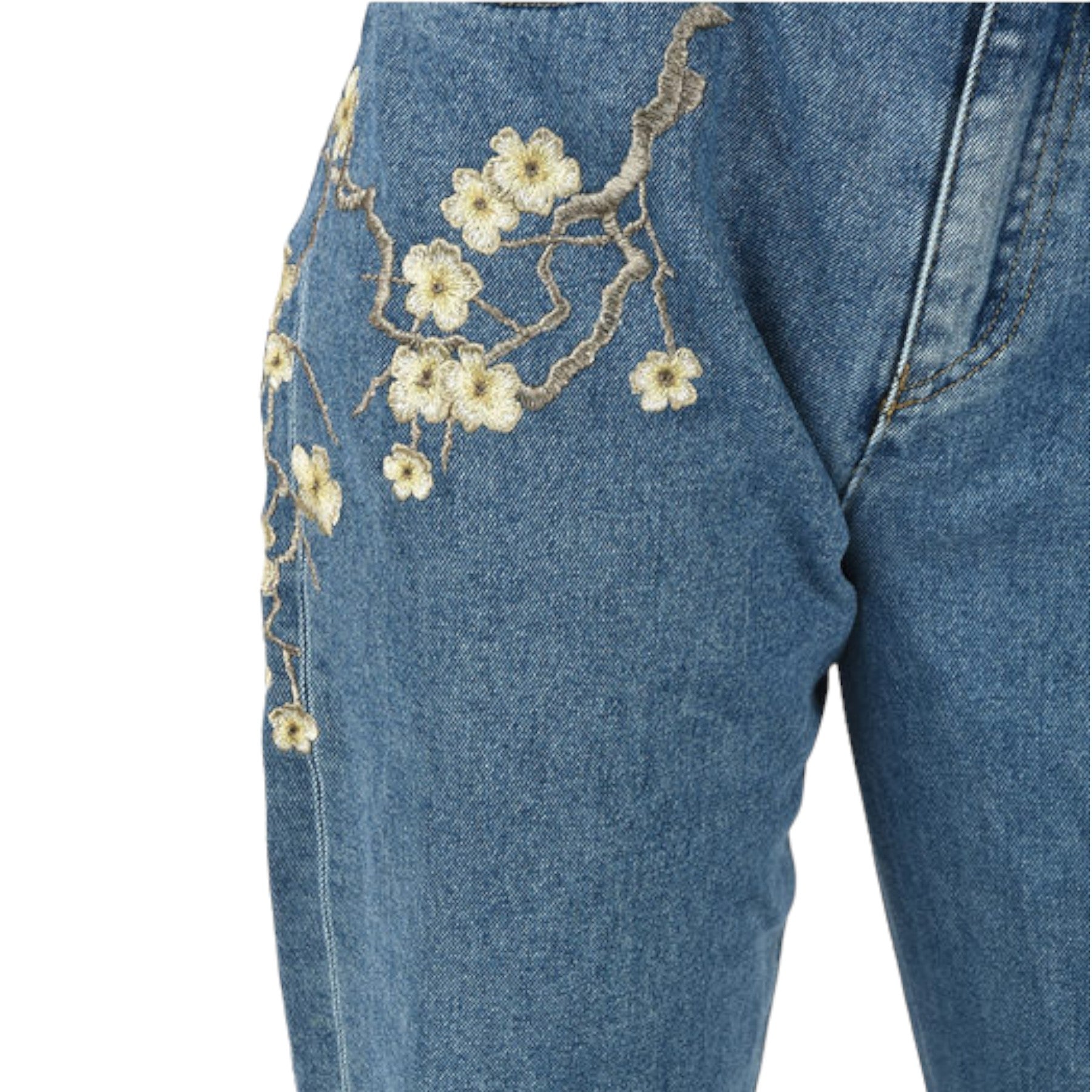 DIESEL BLACK GOLD BG8YQ Womens Jeans Boyfriend Fit Casual Denim Embroidery Pants