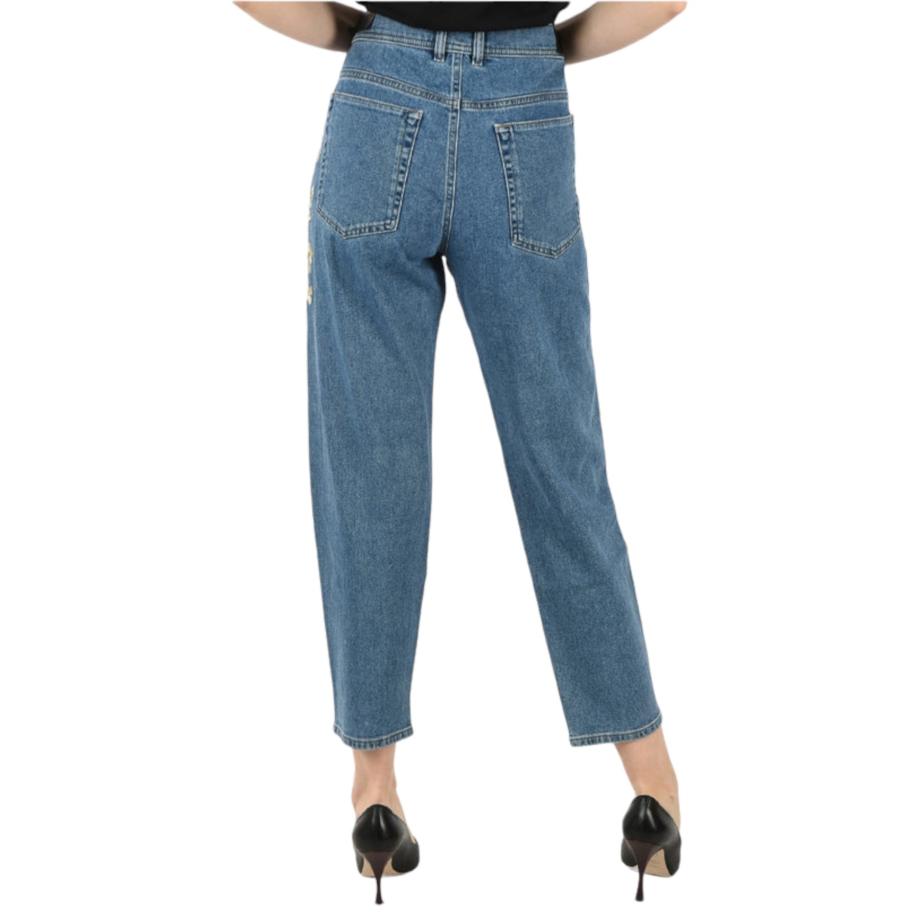 DIESEL BLACK GOLD BG8YQ Womens Jeans Boyfriend Fit Casual Denim Embroidery Pants