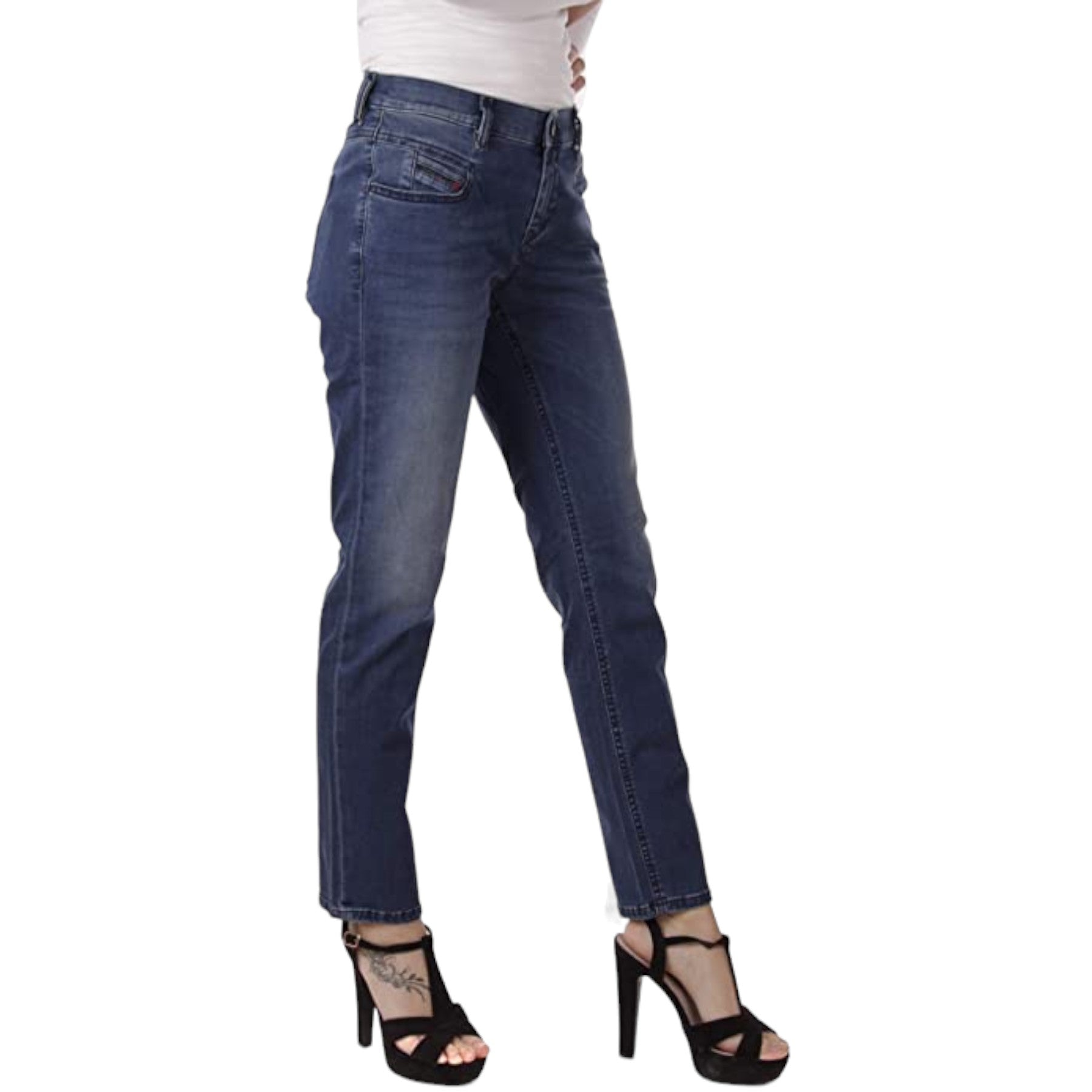 DIESEL BELTHY ANKLE 0675L Womens Jeans Regular Slim Straight Low Waist Fit Pants