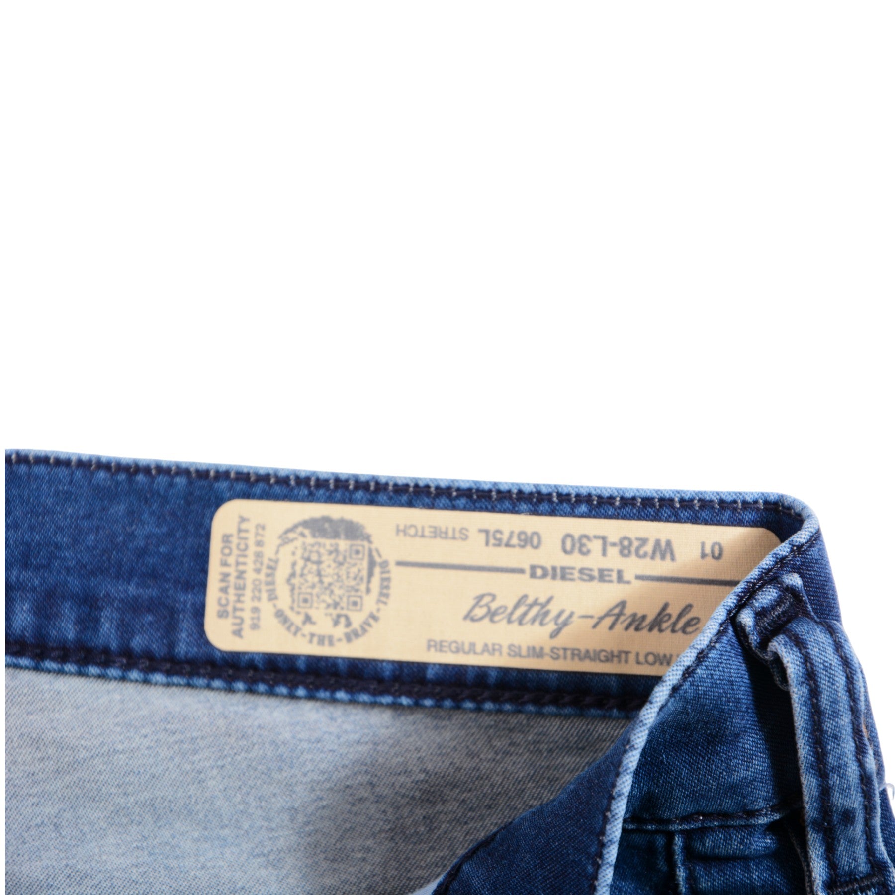 DIESEL BELTHY ANKLE 0675L Womens Jeans Regular Slim Straight Low Waist Fit Pants