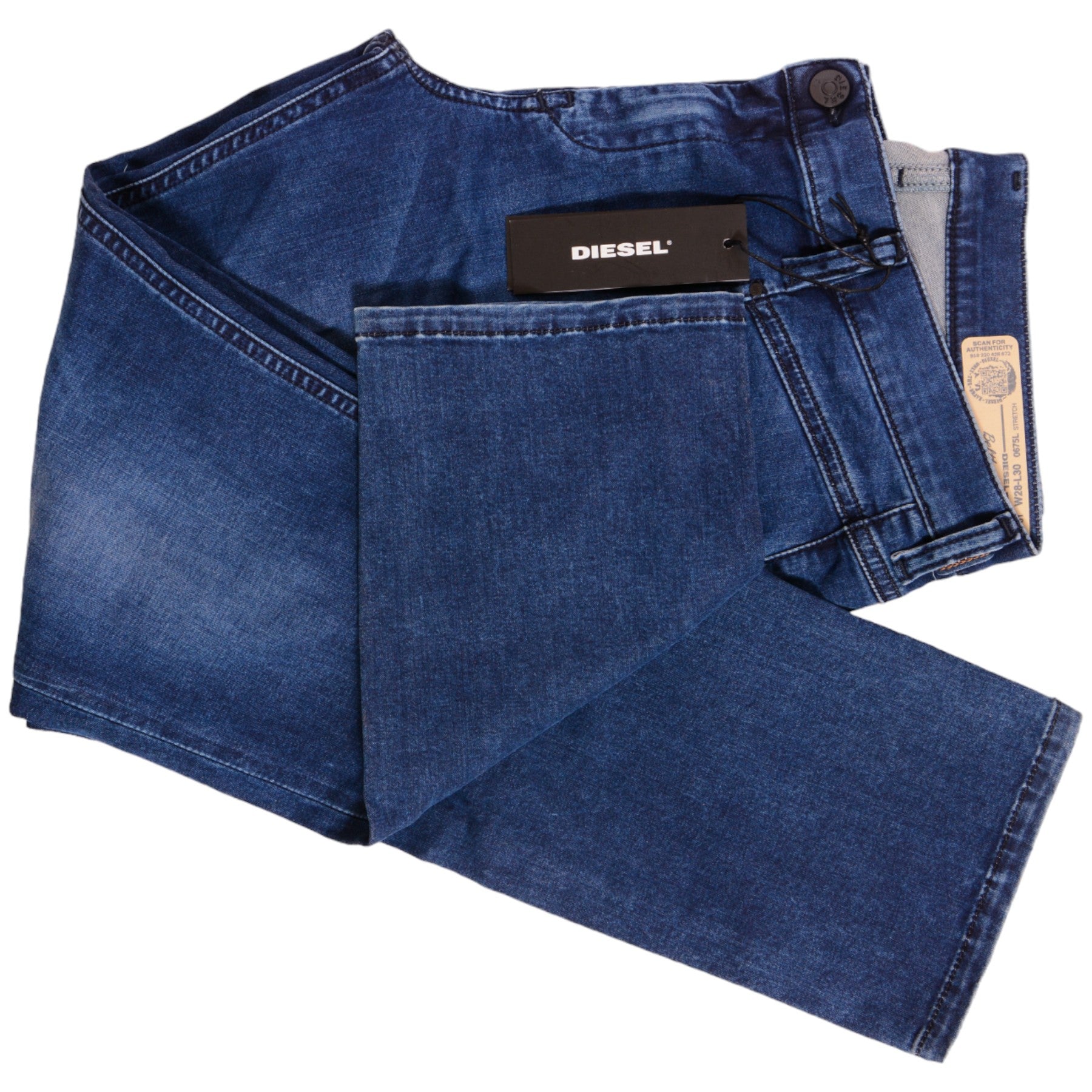 DIESEL BELTHY ANKLE 0675L Womens Jeans Regular Slim Straight Low Waist Fit Pants