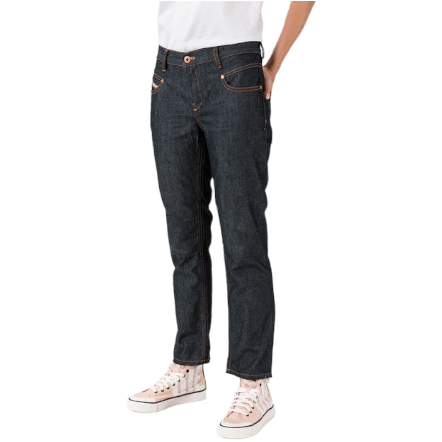 DIESEL BELTHY ANKLE RE058 Womens Jeans Regular Slim Straight Low Waist Fit Pants