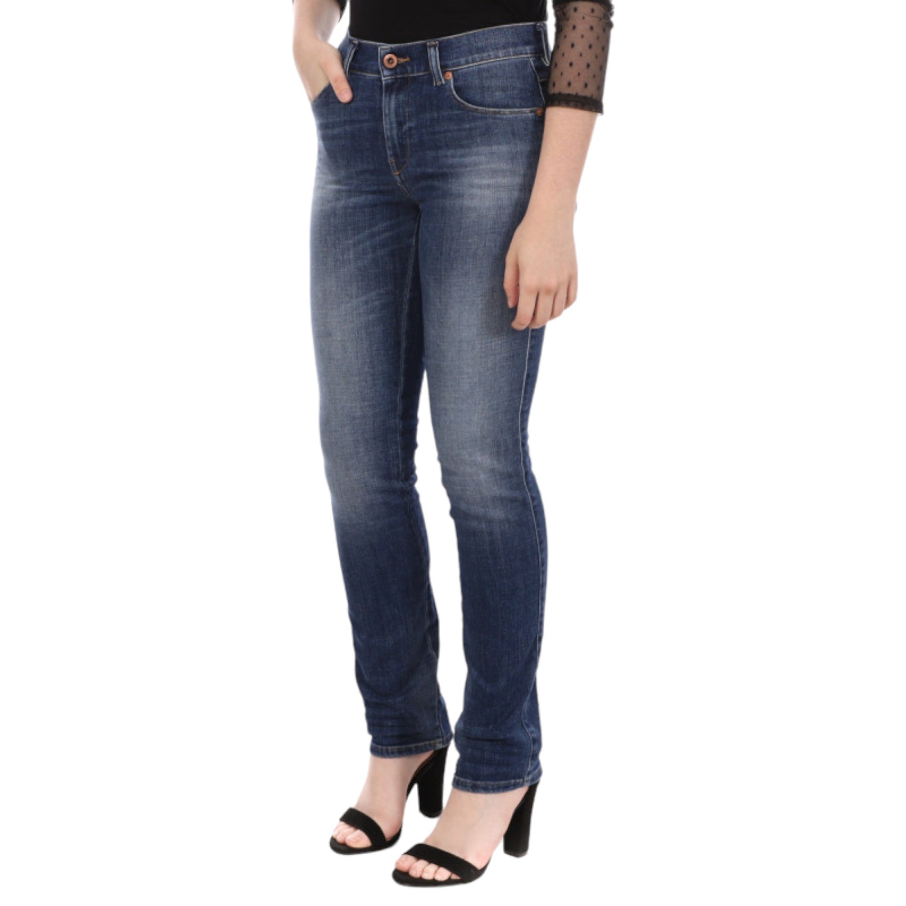 DIESEL SANDY R68MA Womens Jeans Regular Slim Straight Regular Waist Fit Trouser