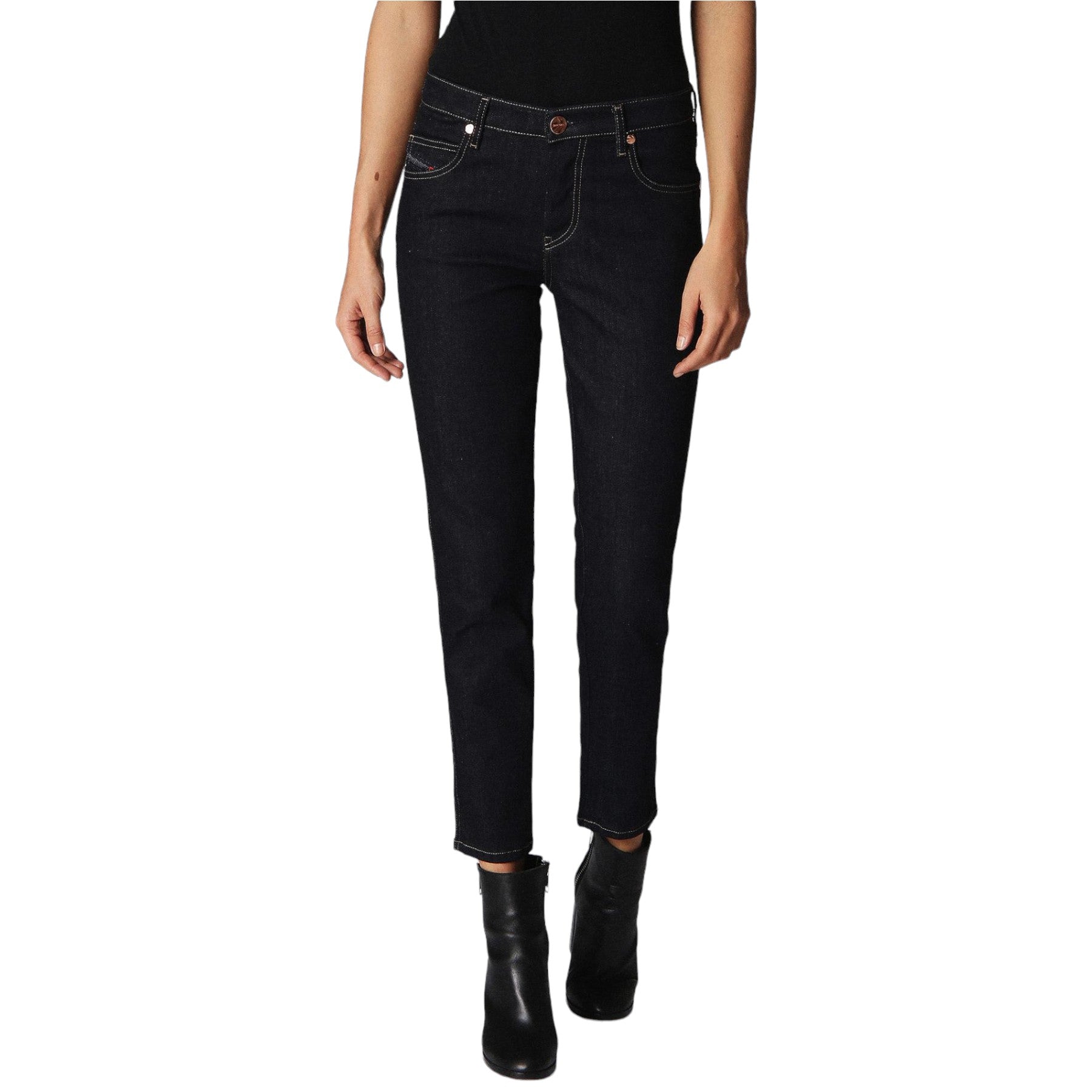 DIESEL BABHILA 0665W Womens Jeans Denim Slim Skinny Regular Waist Fit Trousers
