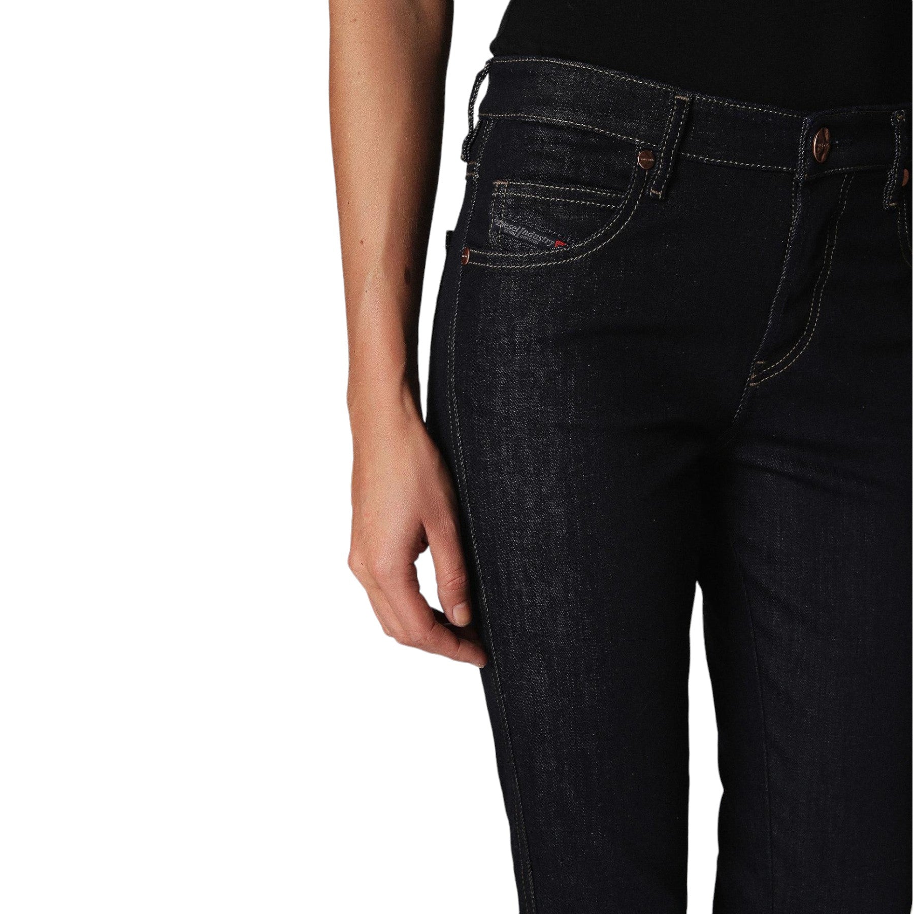 DIESEL BABHILA 0665W Womens Jeans Denim Slim Skinny Regular Waist Fit Trousers