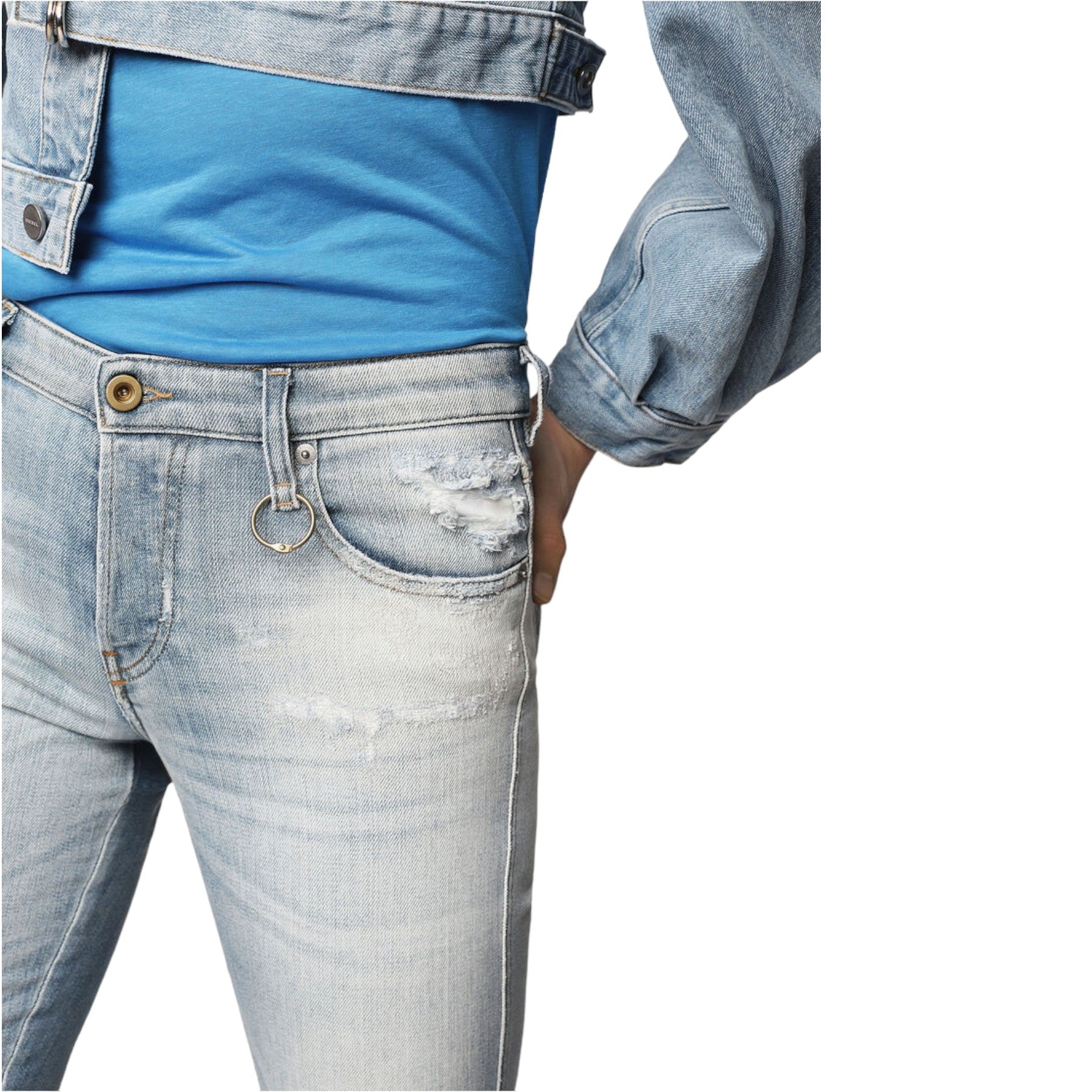 DIESEL BABHILA 081AJ Womens Jeans Denim Slim Skinny Regular Waist Fit Trousers