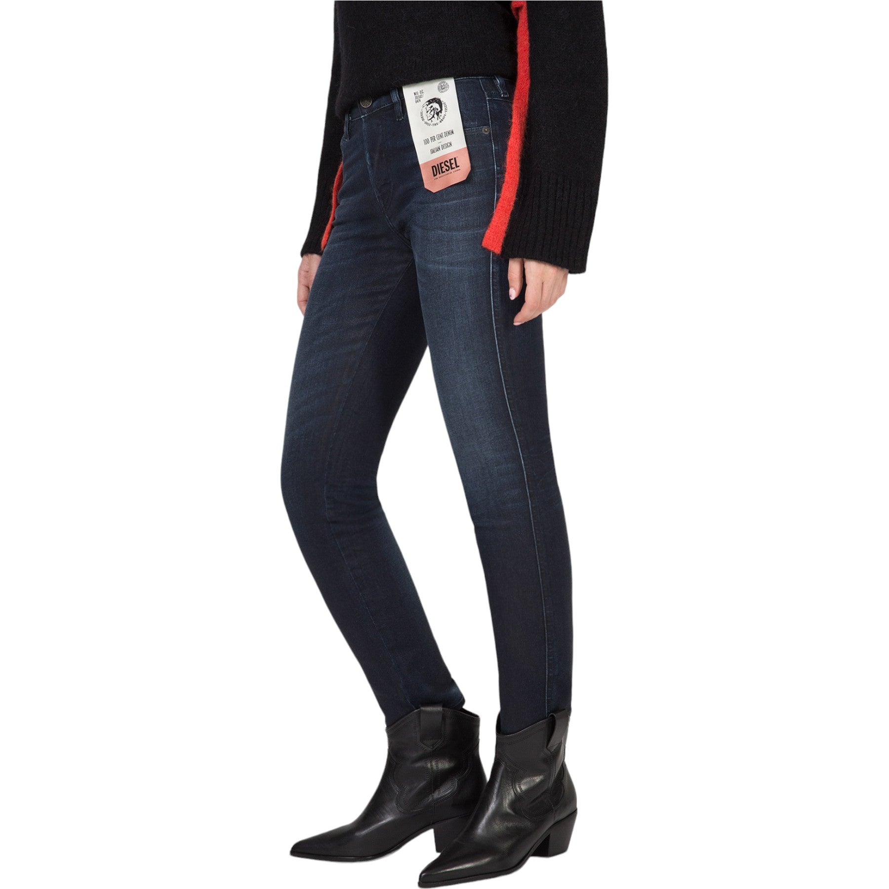 DIESEL BABHILA 083AF Womens Jeans Denim Slim Skinny Regular Waist Fit Trousers